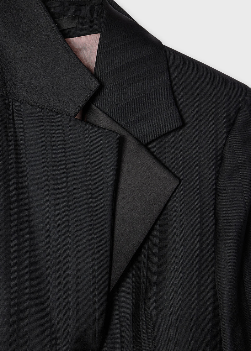 Paul Smith Women's Black 'Tonal Stripe' Tux Jacket outlook