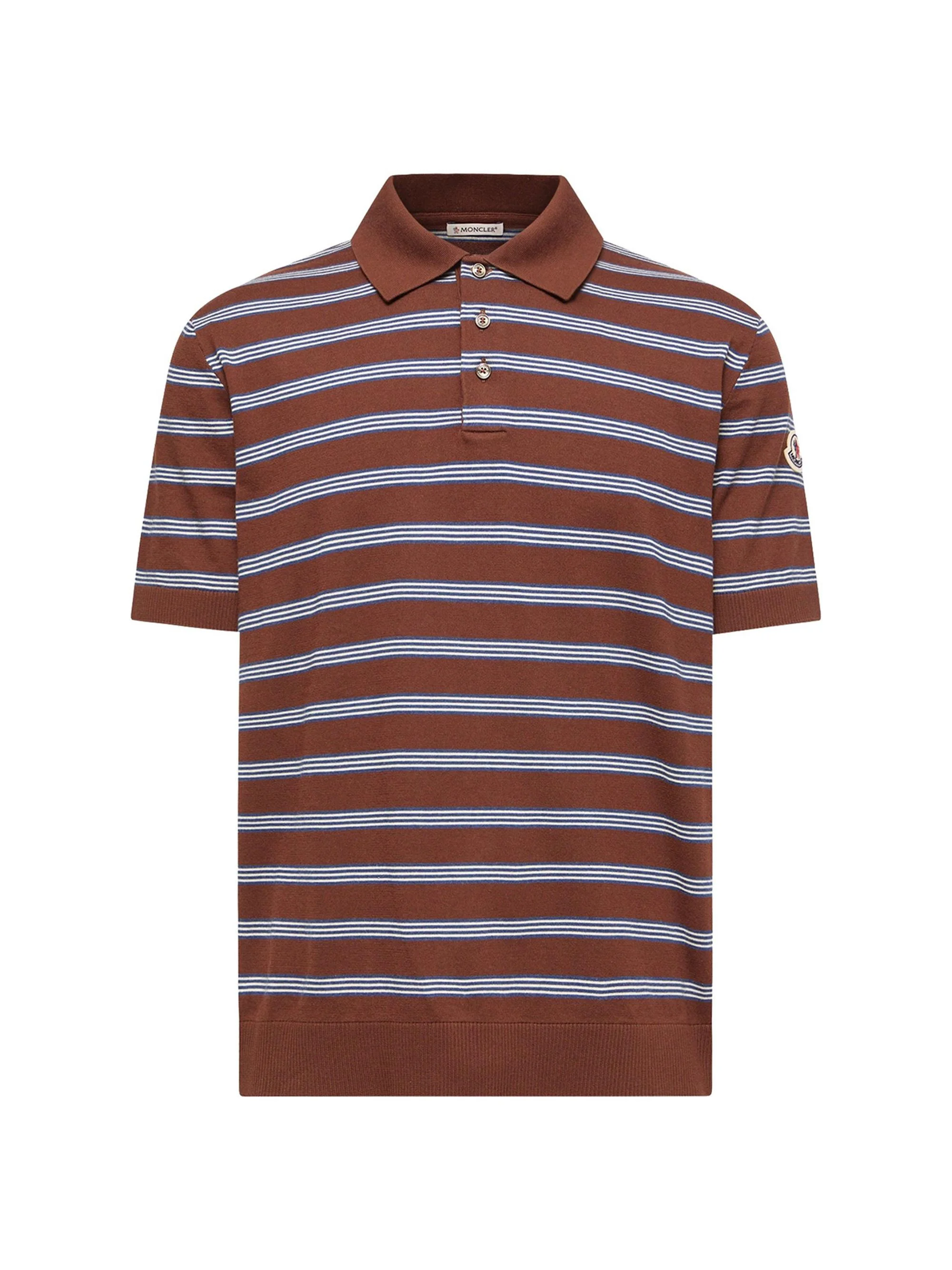 Men's Polo Shirt in Cotton - Blue Brown - 1