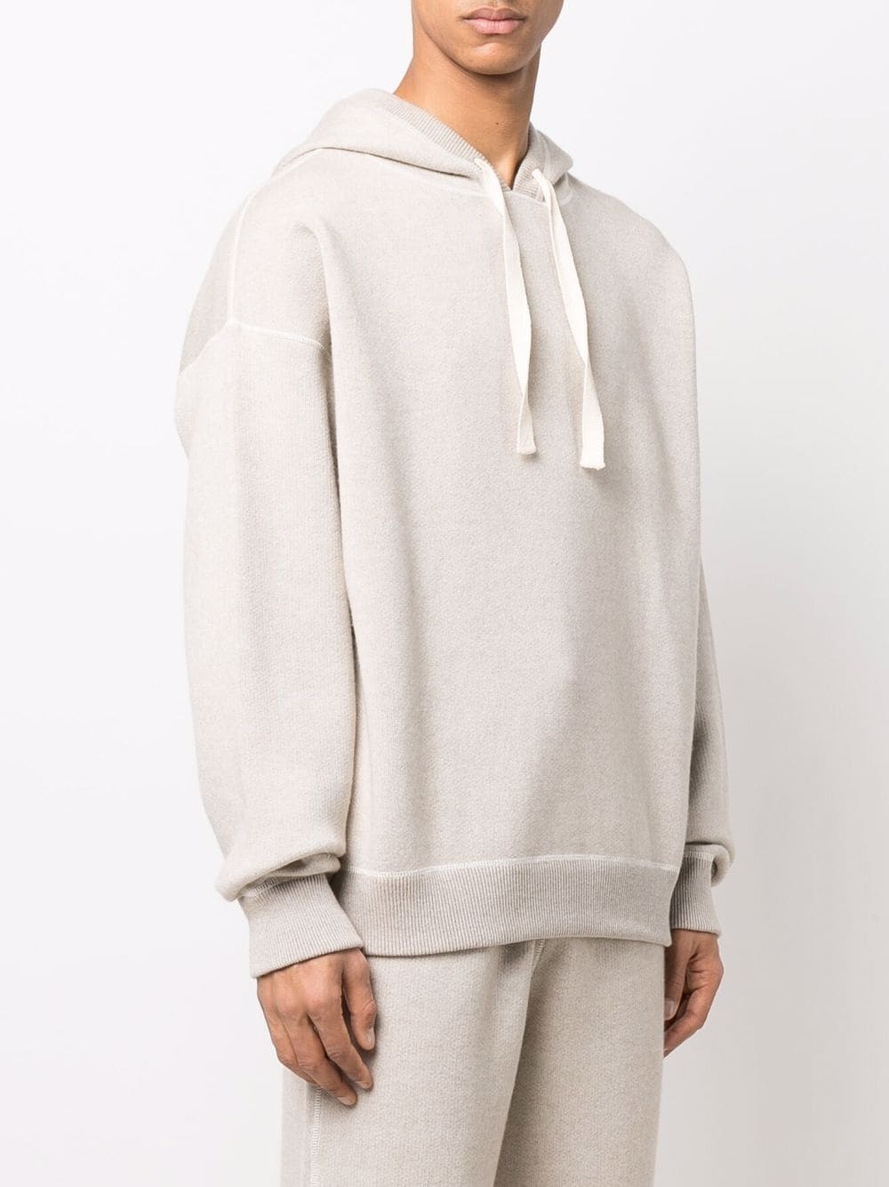 fine knit wool-cashmere hoodie - 3