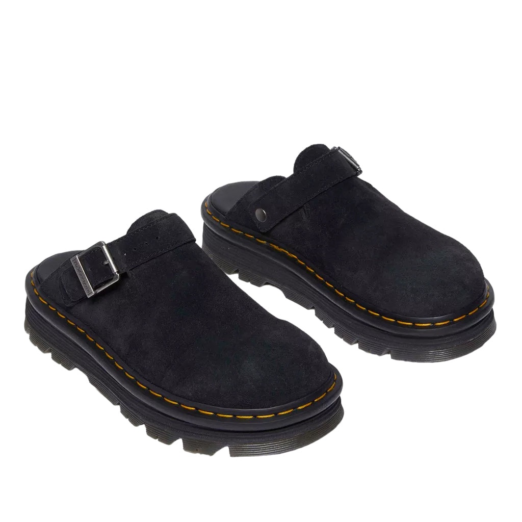 Dr. Martens Zebzag Suede Slingback Platform Mule 'Black' 31657001 - 2