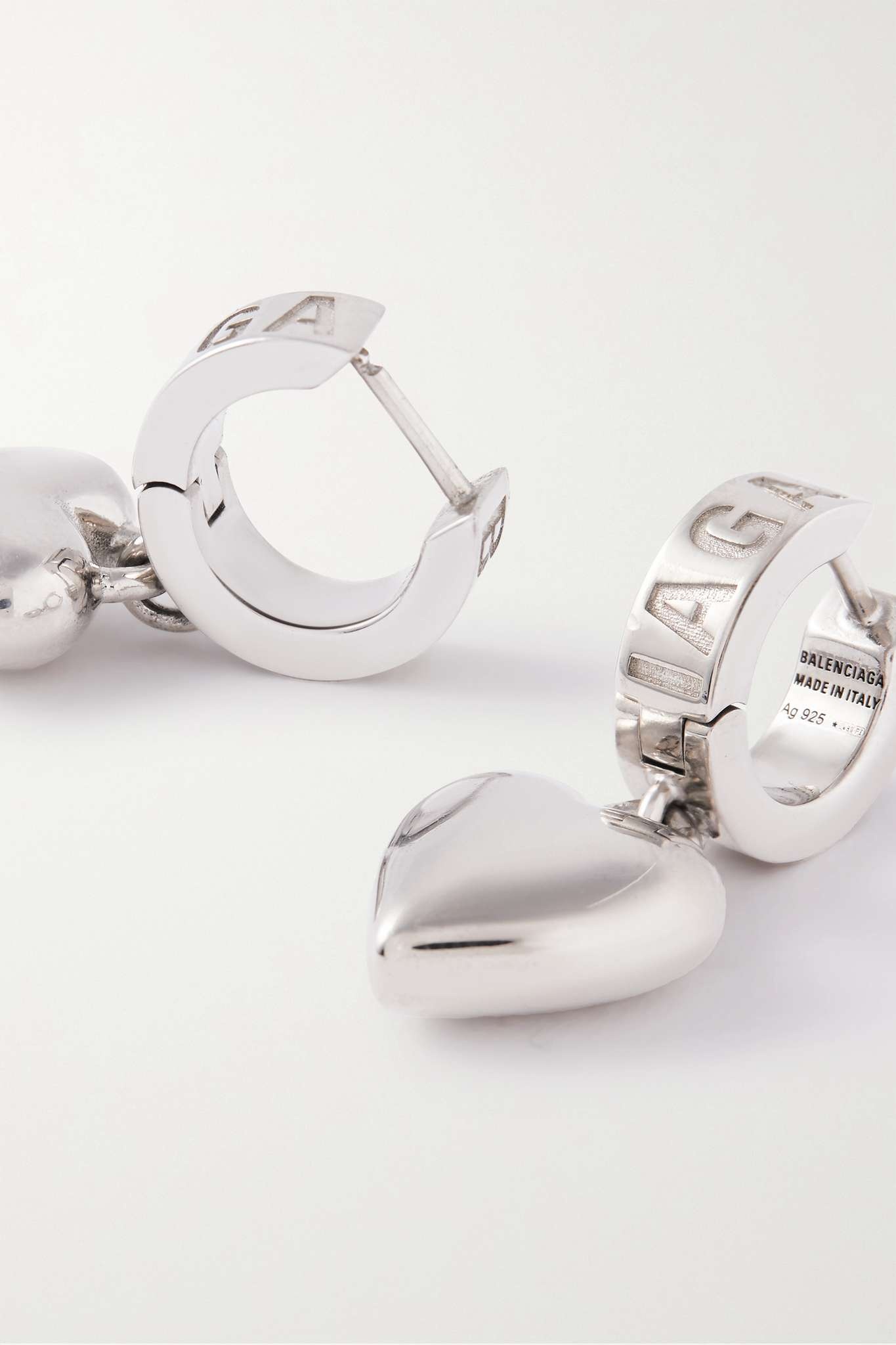 Recycled silver hoop earrings - 4