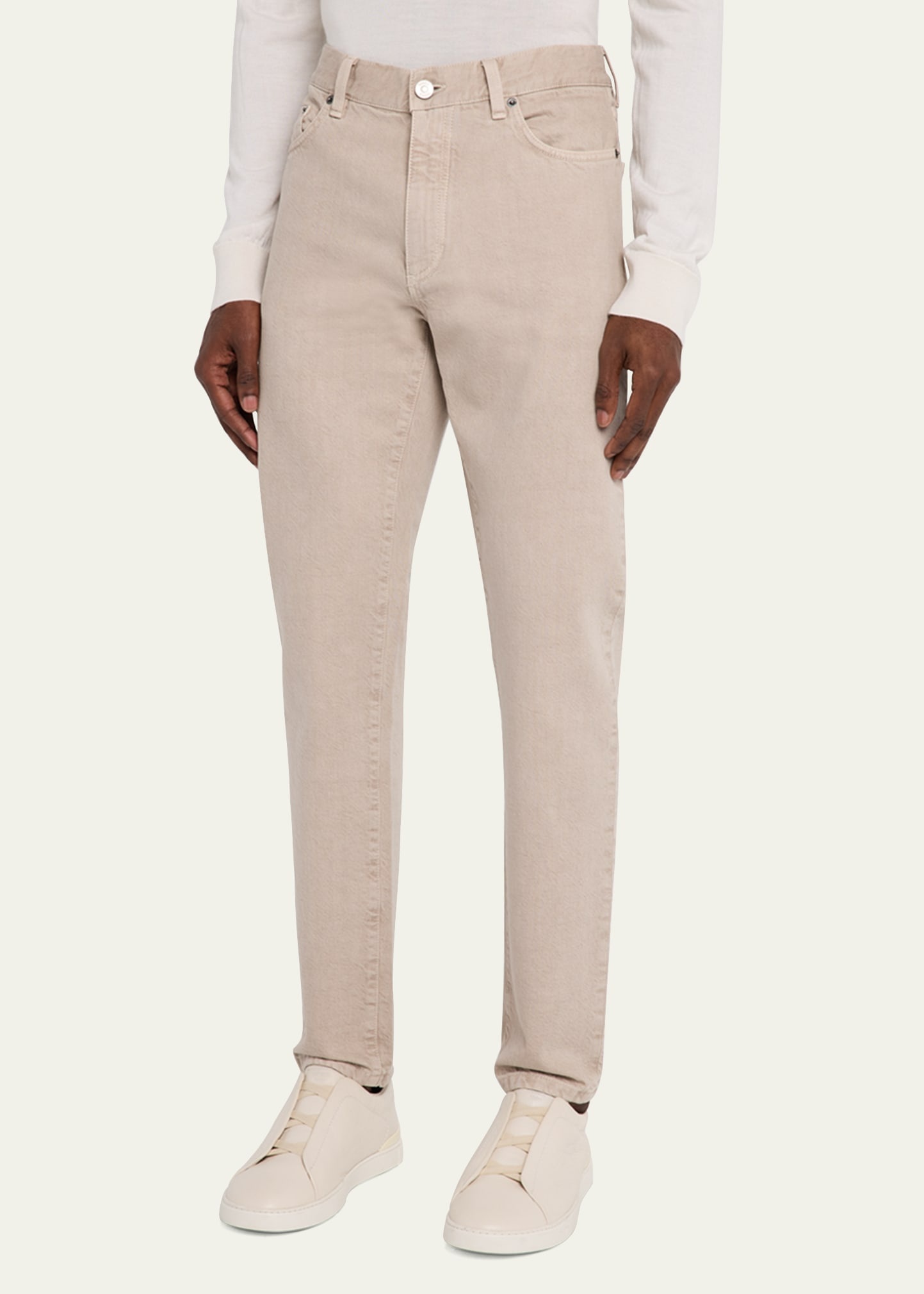 Men's 5-Pocket Colored Denim Pants - 4