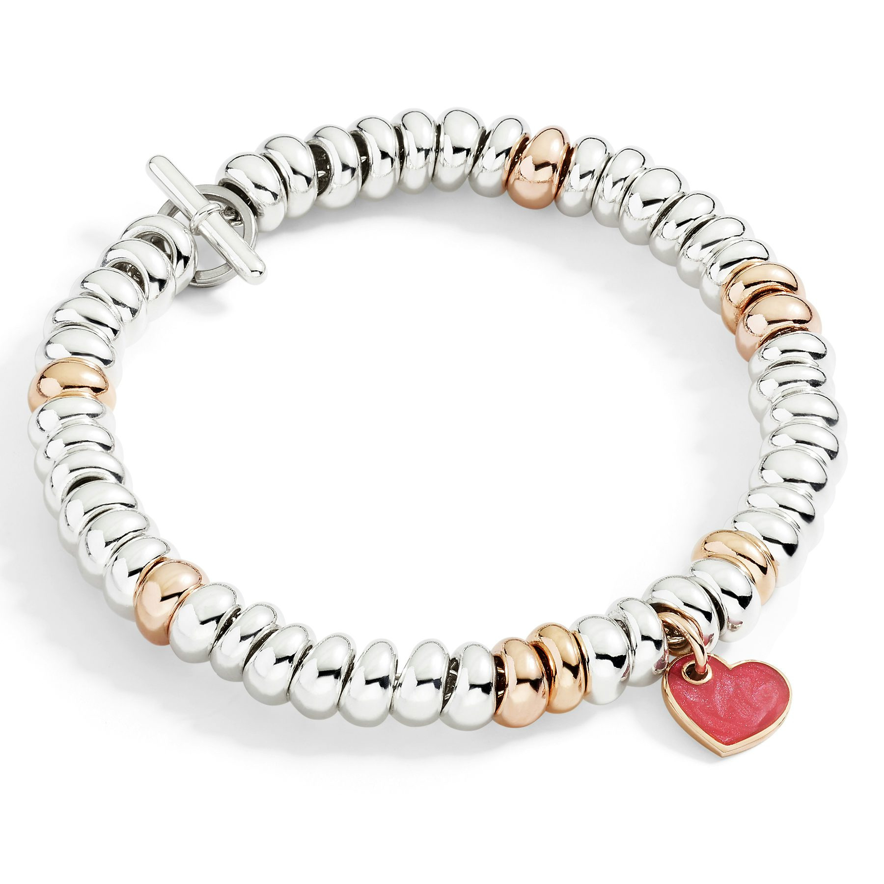 SILVER & GOLD PLATED SILVER RONDELLE BRACELET - 2
