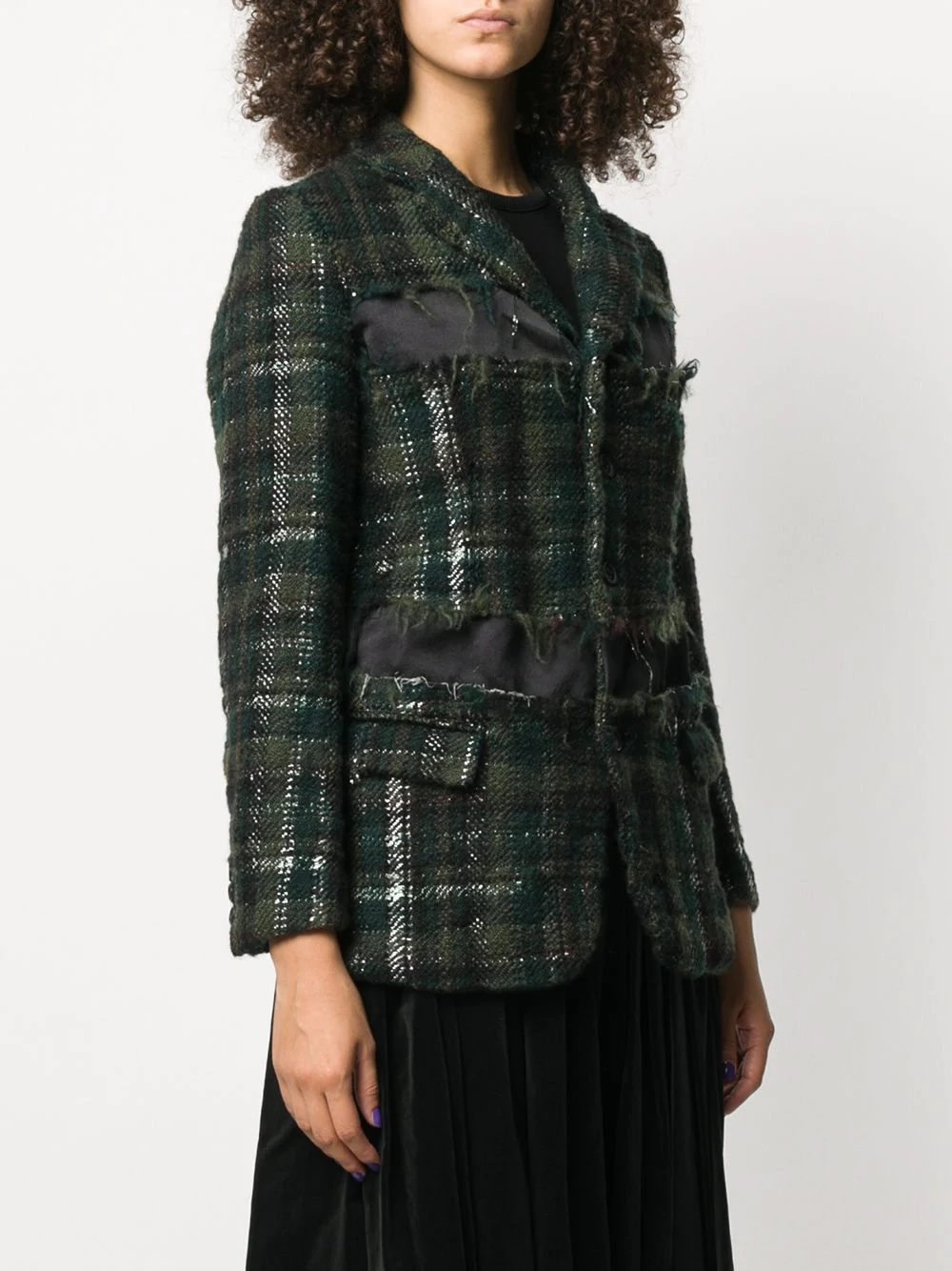 distressed tweed blazer - 3