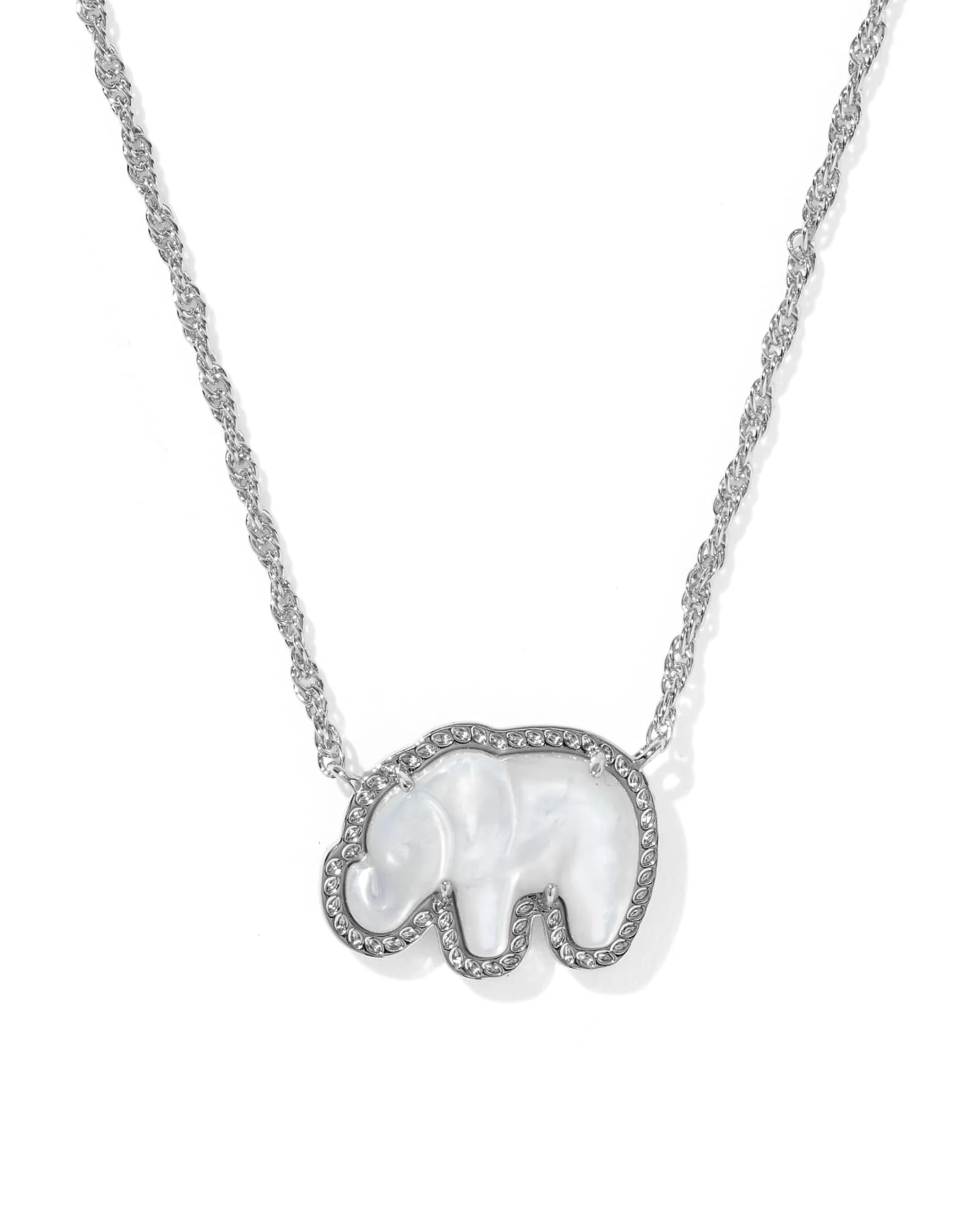 Elephant Silver Short Pendant Necklace - 1