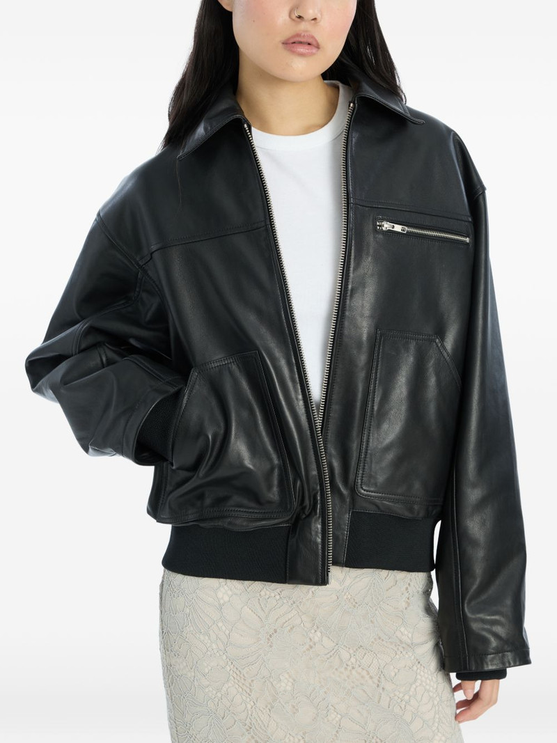 zip leather bomber jacket 4