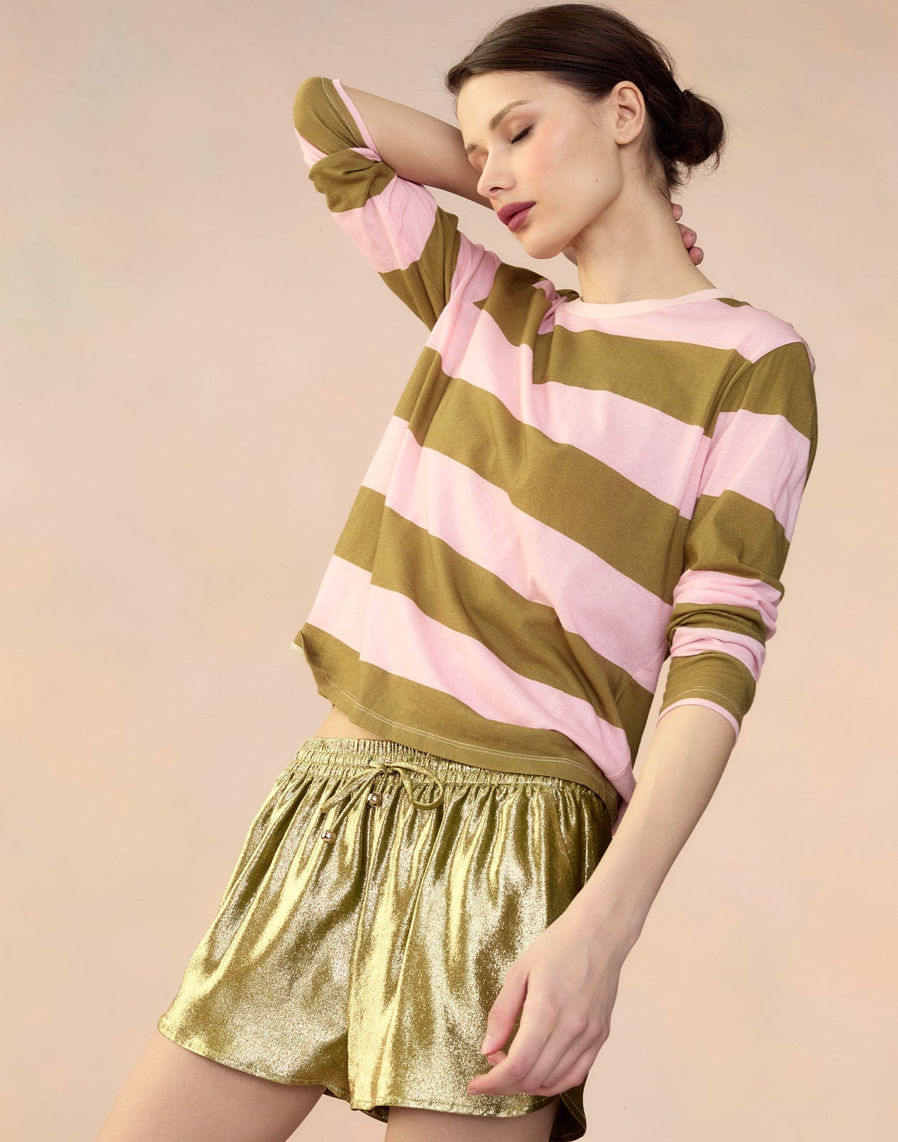 Liquid Gold Lamé Shorts - 7