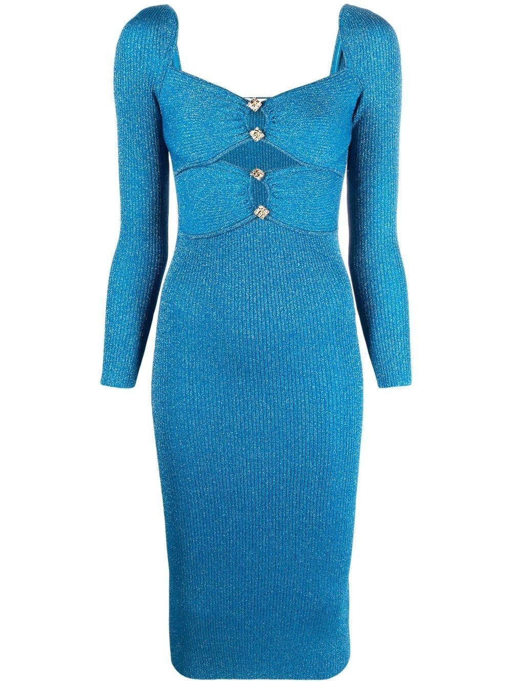 cut-out detail ribbed dress - 1