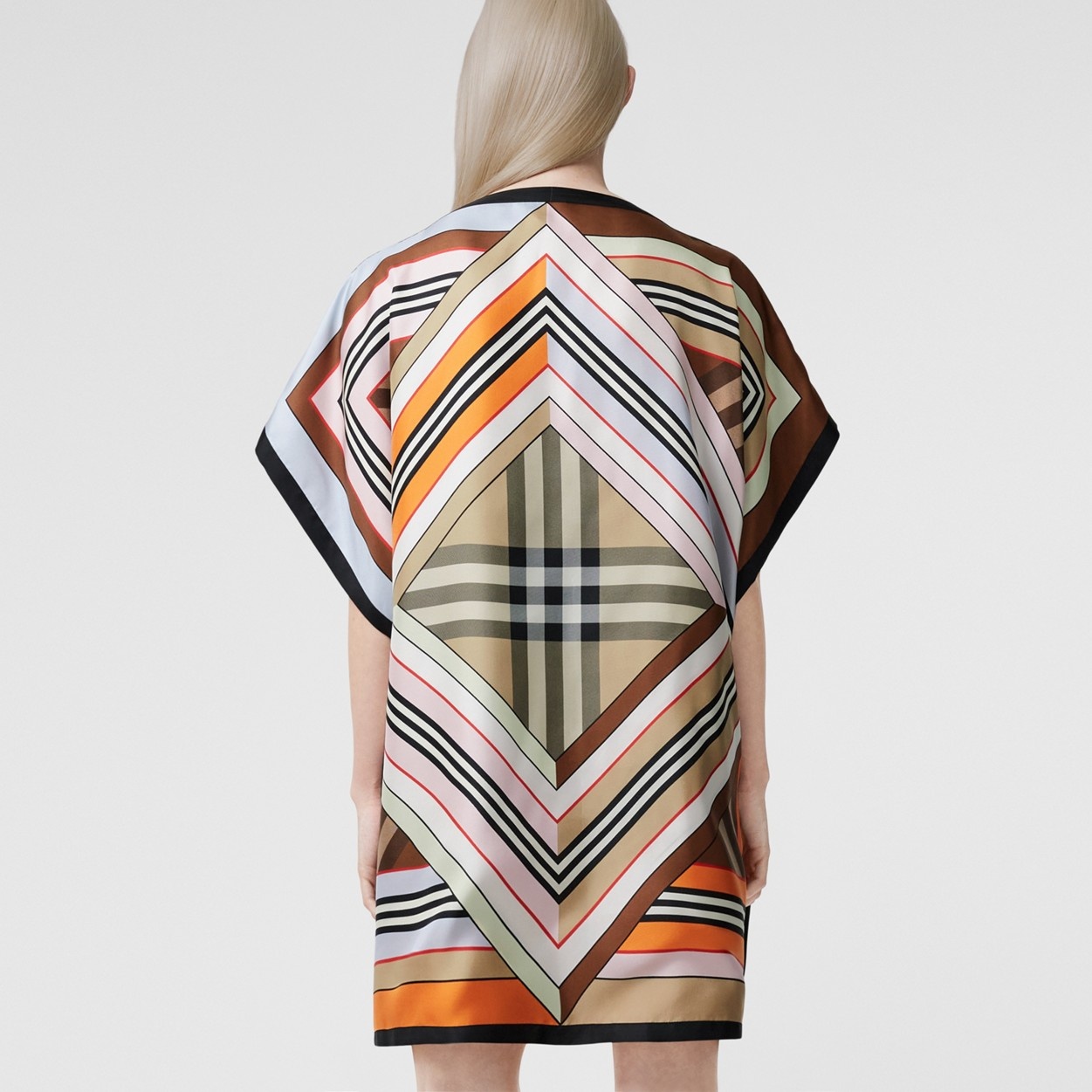 Montage Print Silk Twill Cape - 2