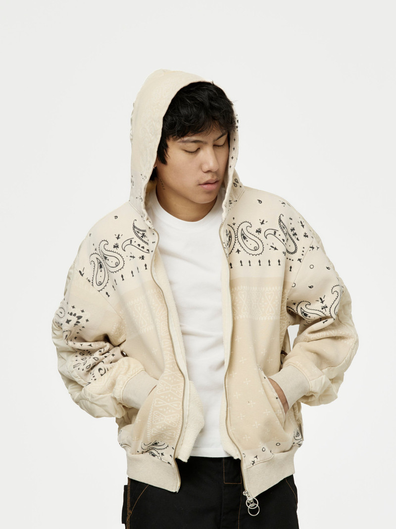 SWT KNIT BANDANA BIVOUAC HOODED BLOUSON (ECRU) 1