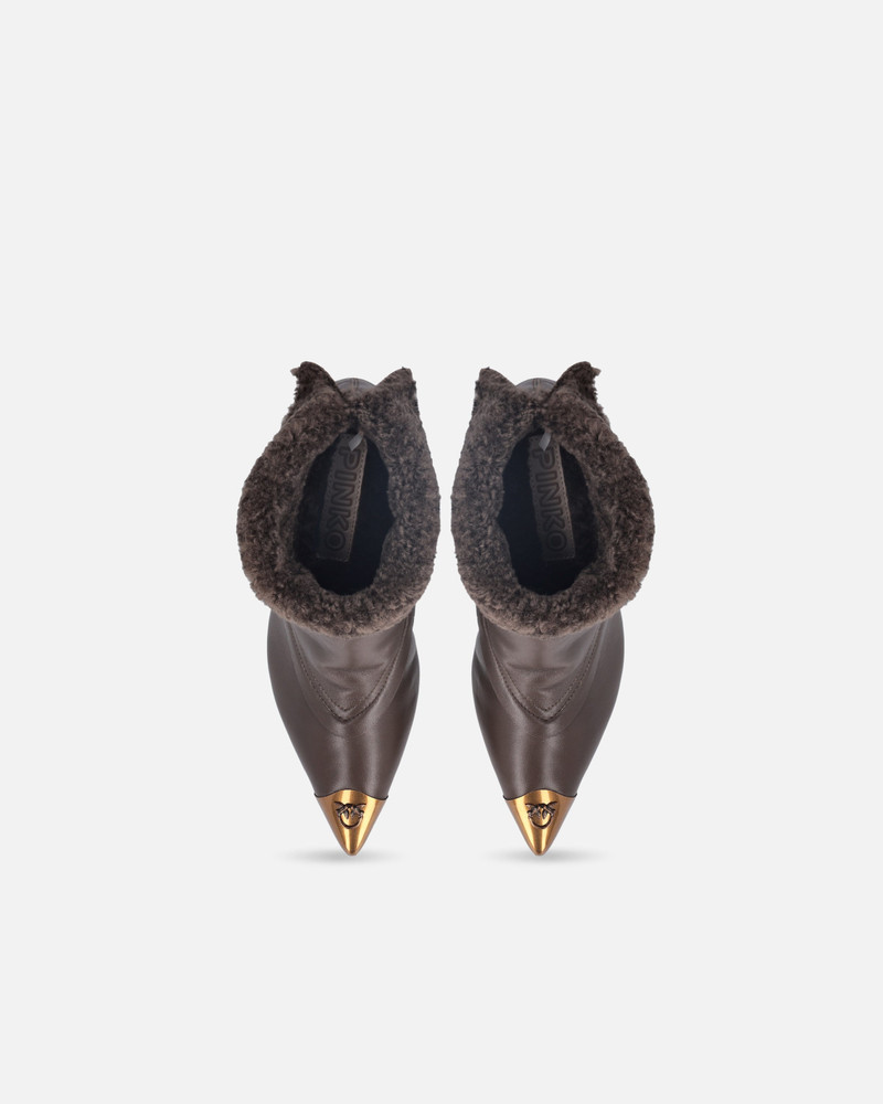 BOOTIES WITH FAUX FUR AND METAL TOE 3