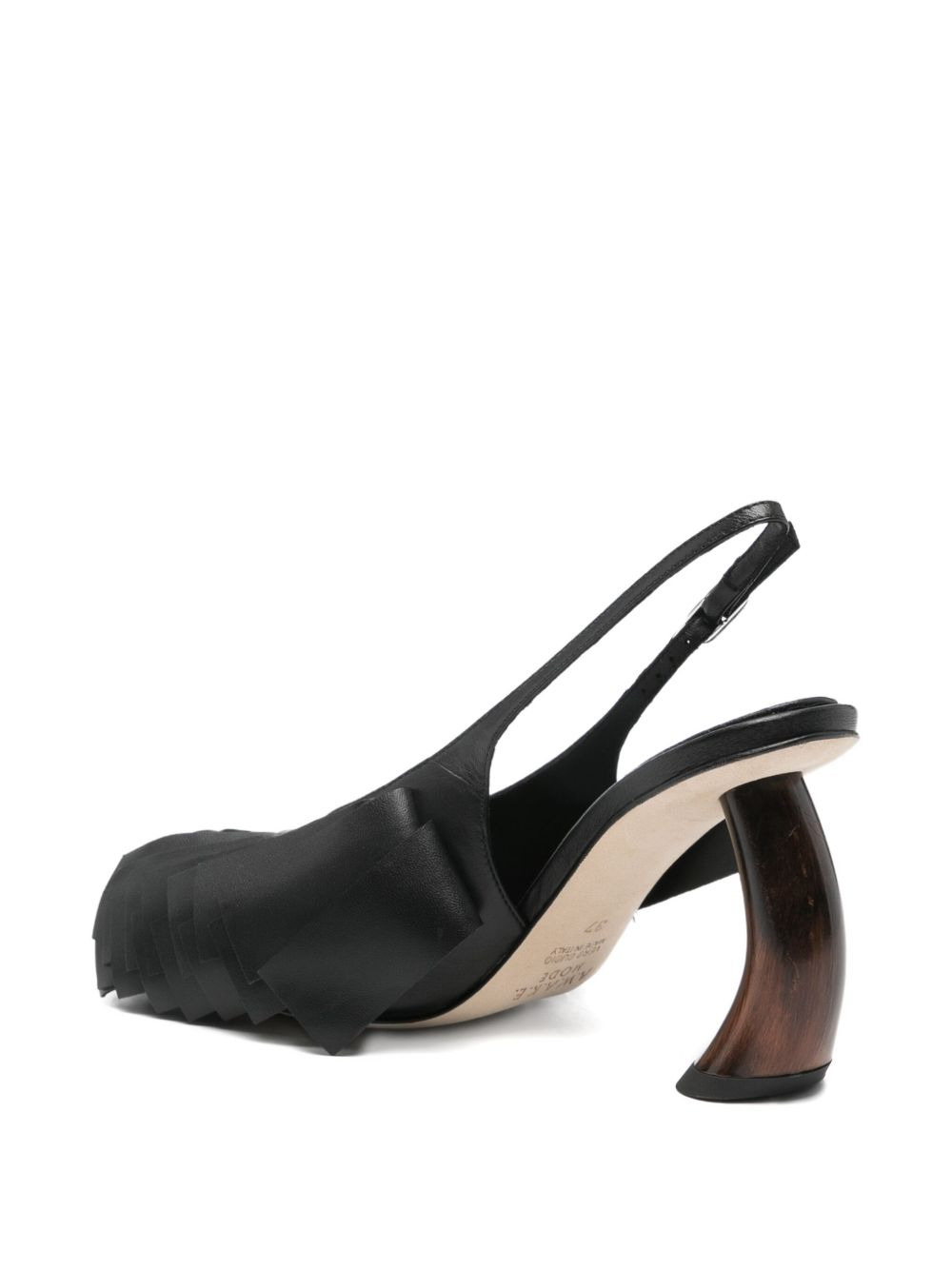 80mm draped slingback pumps - 3