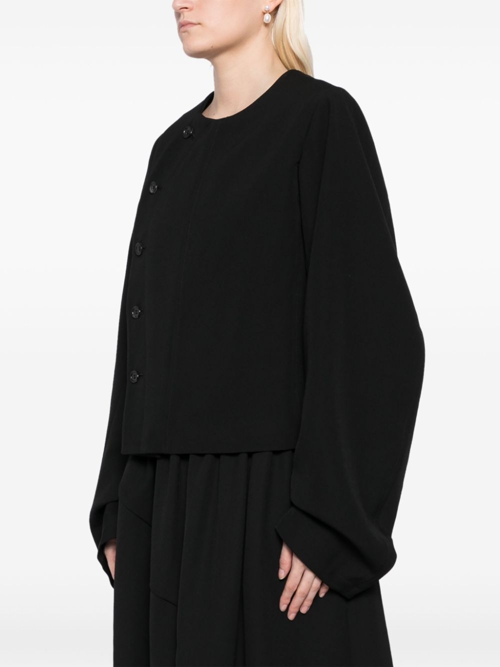 cut-out wool jacket - 3