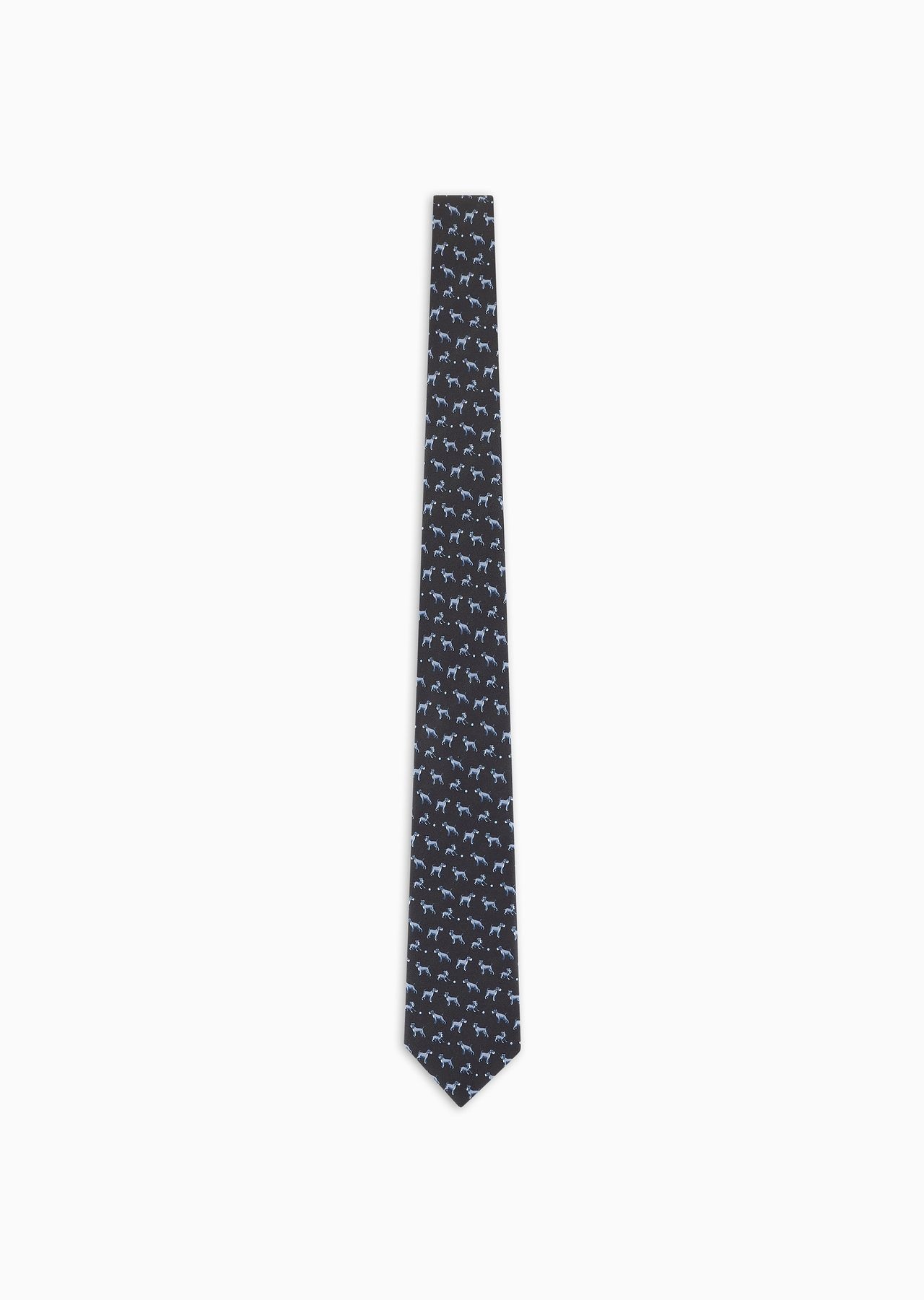 ASV silk tie with puppy print - 1