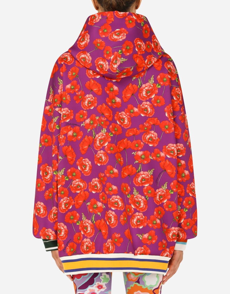 Garden-print jersey hoodie - 2