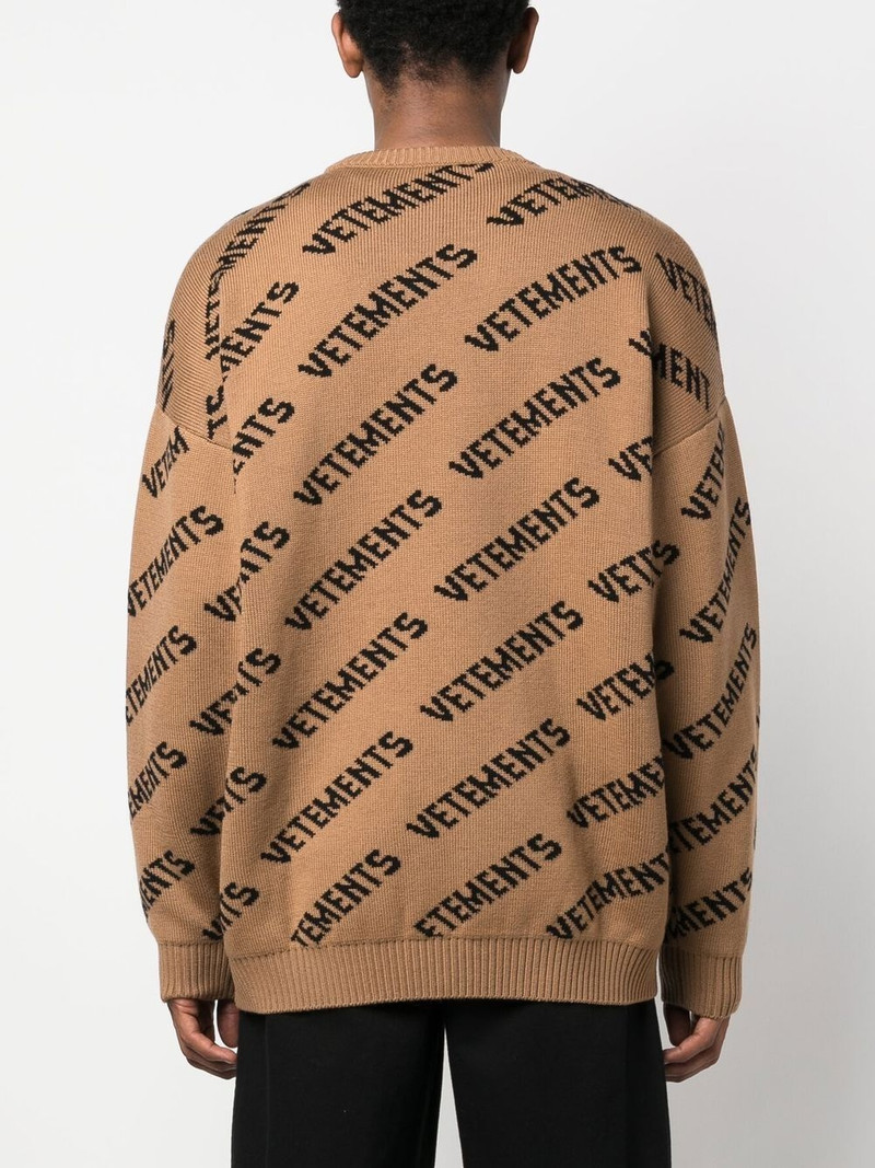 logo-print intarsia-knit jumper 4