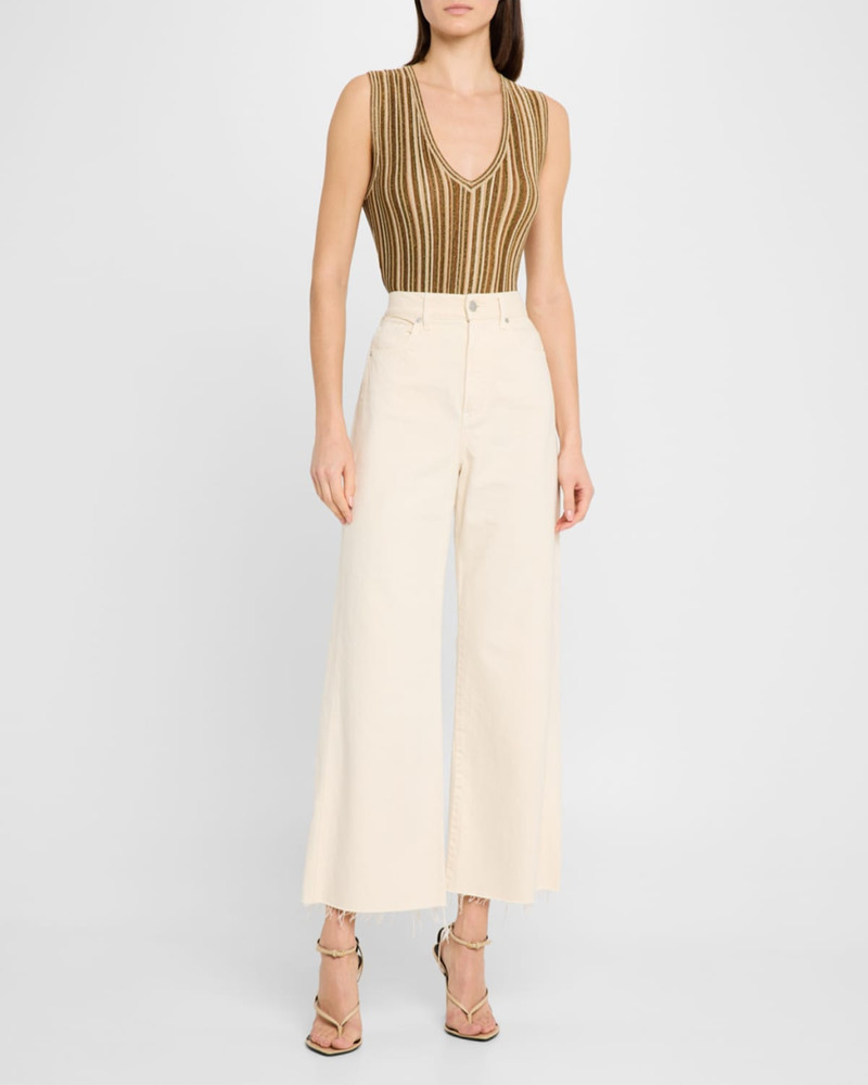 VERONICA BEARD Taylor Cropped High-Rise Wide Jeans outlook
