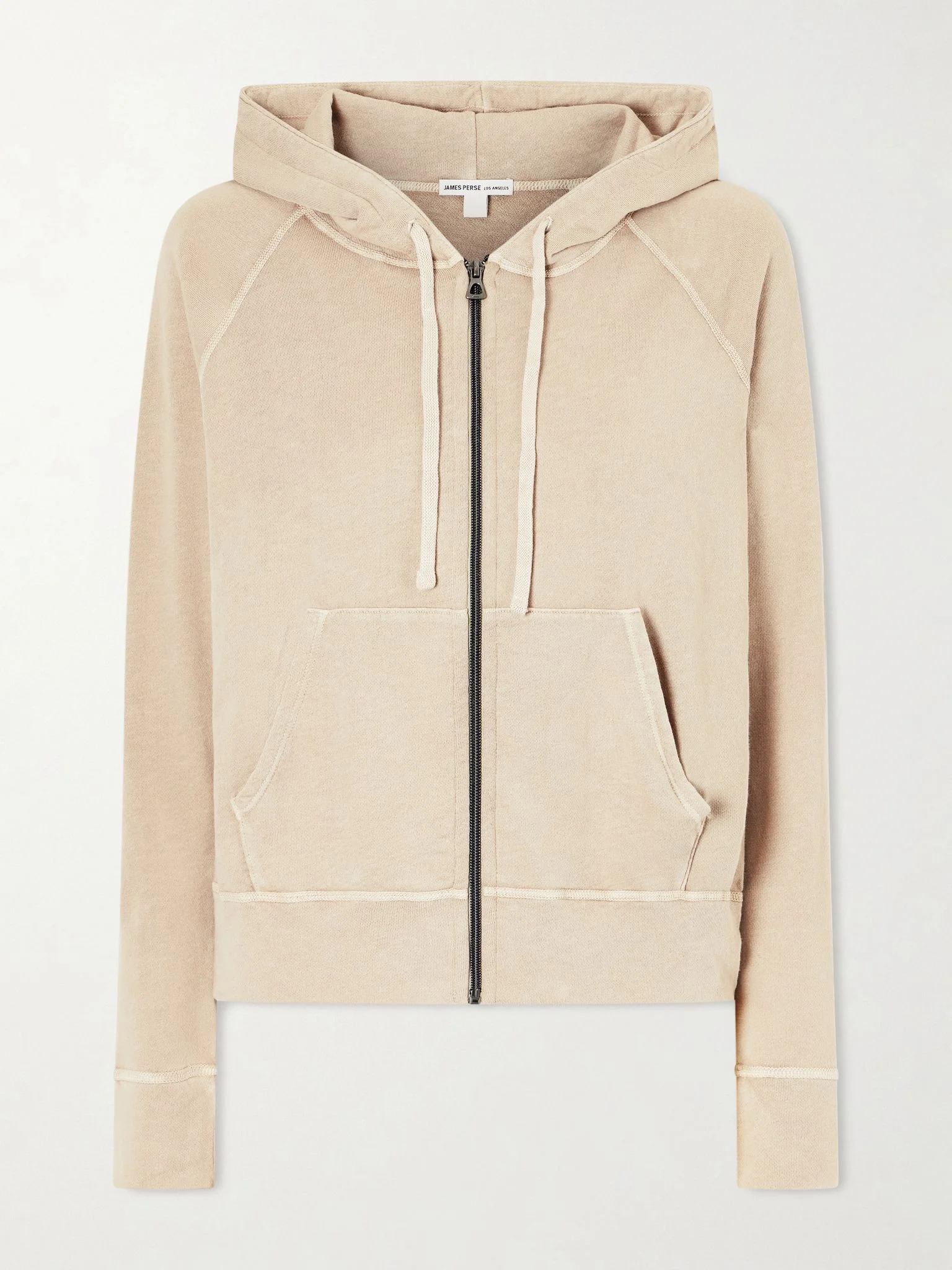 French cotton-terry hoodie Taupe - 1