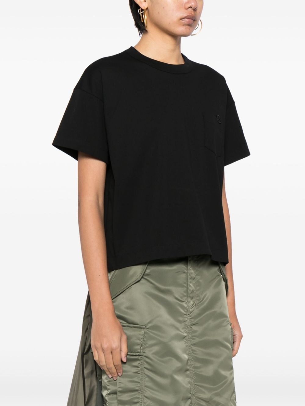 sacai logo-embroidered cotton T-shirt | farfetch | REVERSIBLE