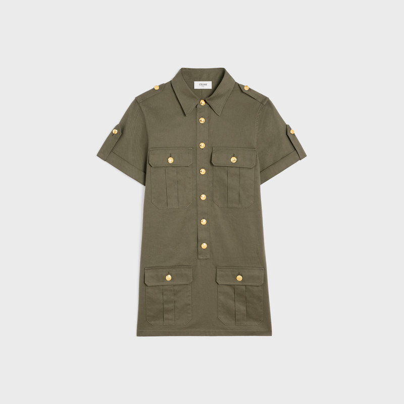 T-shirt dress with military pockets in lightweight twill 1