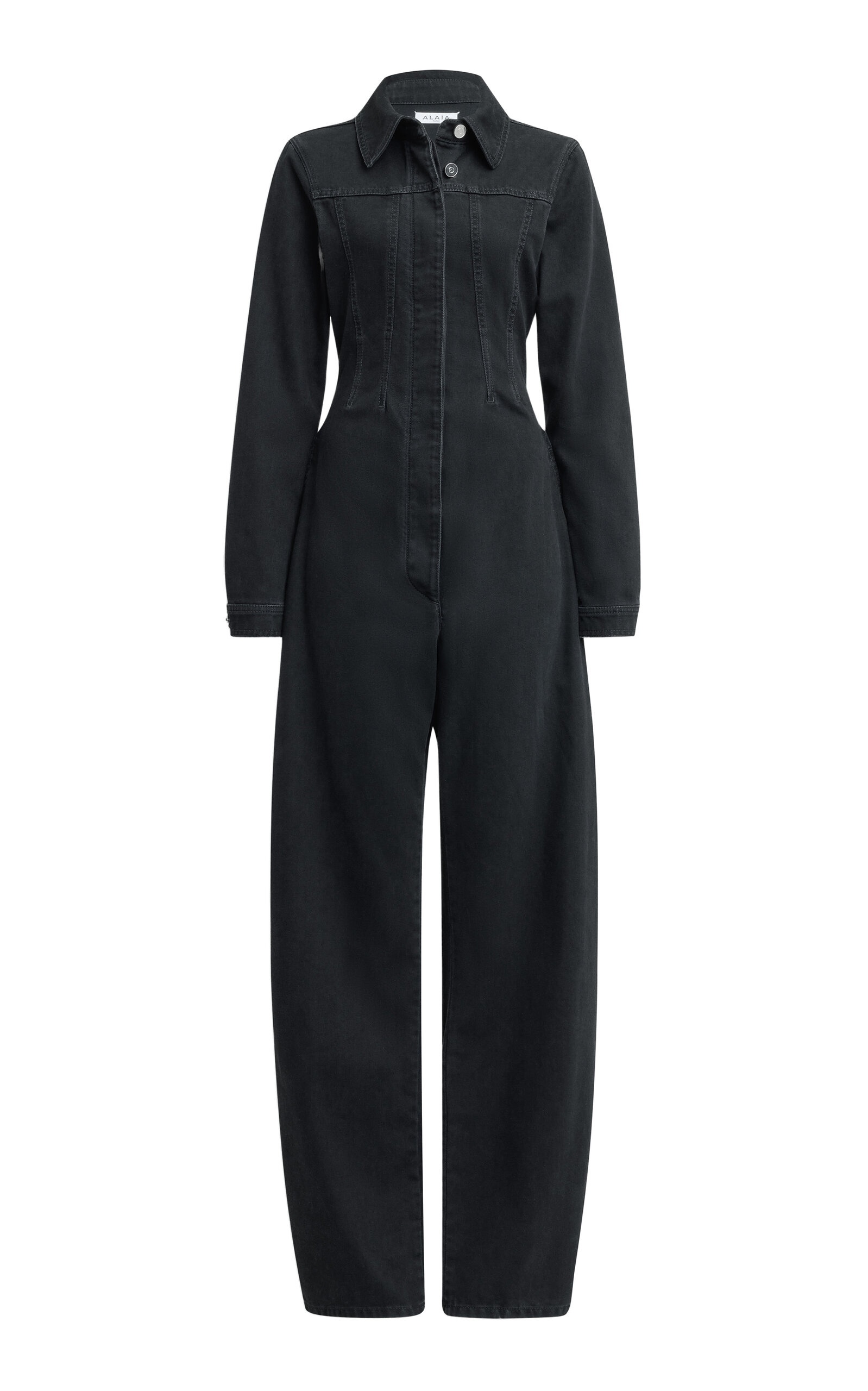 オールインワン・サロペット ALAIA ROUND DENIM JUMPSUIT Round denim jumpsuit in blue - Alaia | Mytheresa