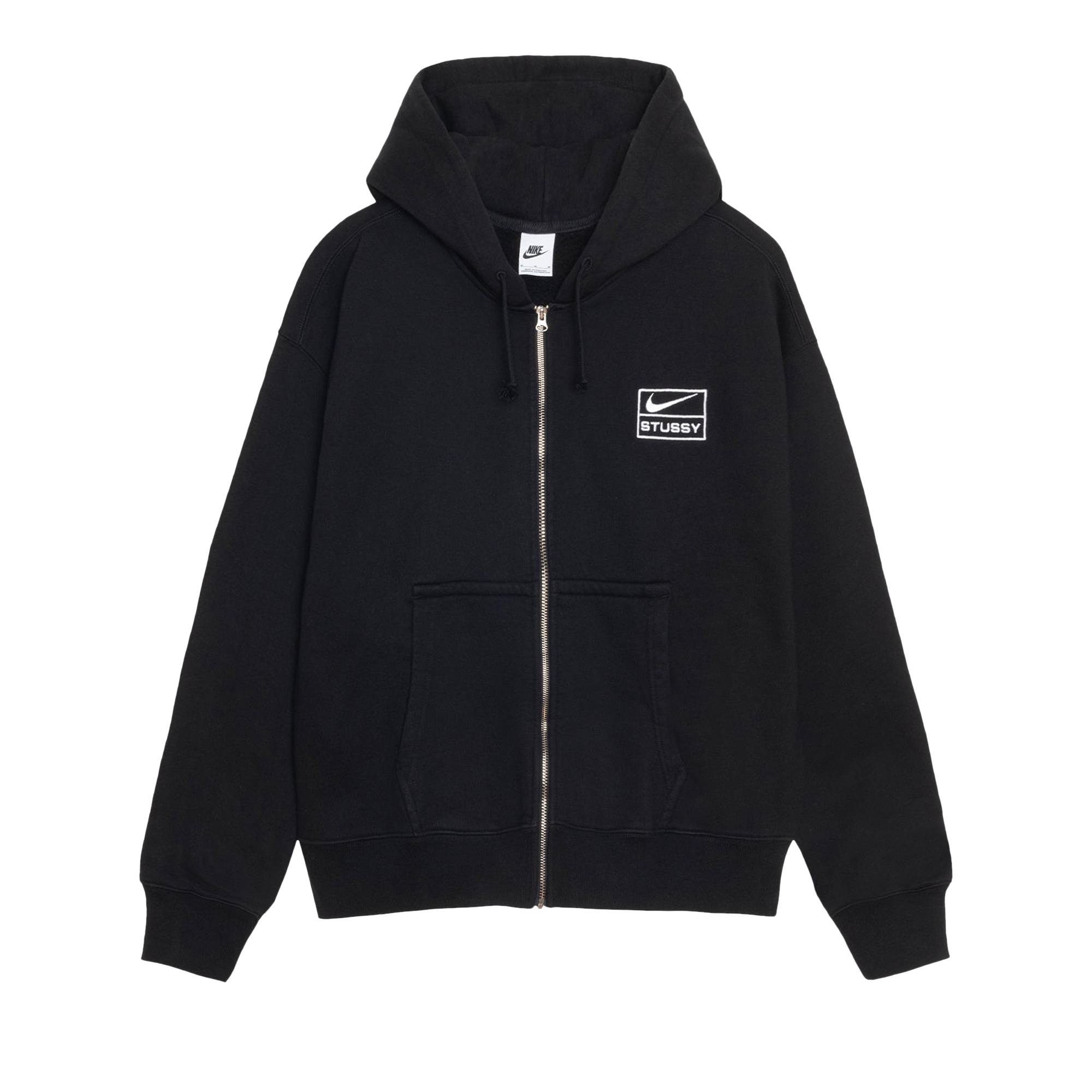 ★【Stussy】★Nike x Stussy Full Zip Pigment Dyed Hoodie★ Stüssy Stussy x Nike Pigment Dyed Fleece Zip Hoodie 'Black
