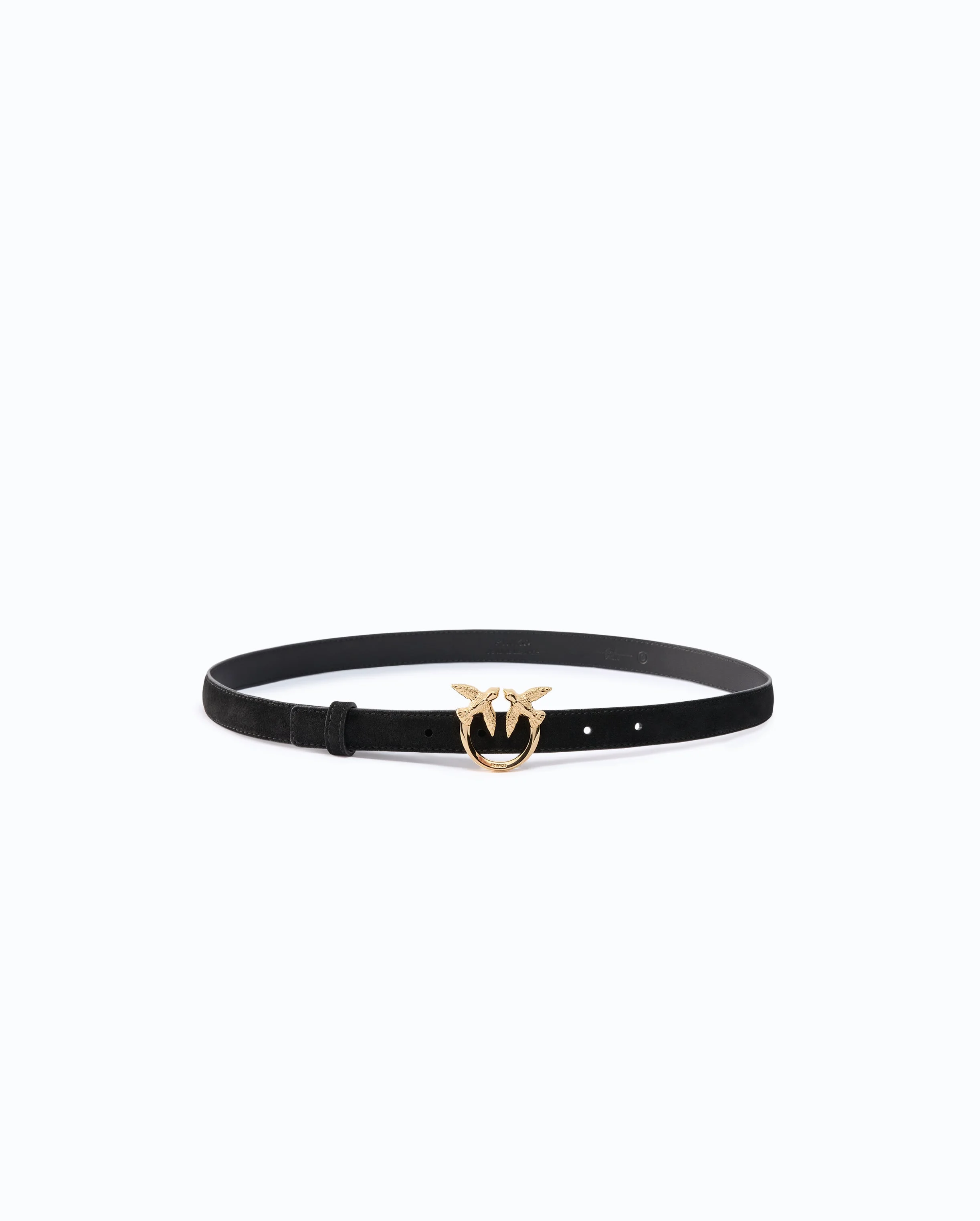 SUEDE BELT WITH LOVE BIRDS BUCKLE, 2 CM - 1