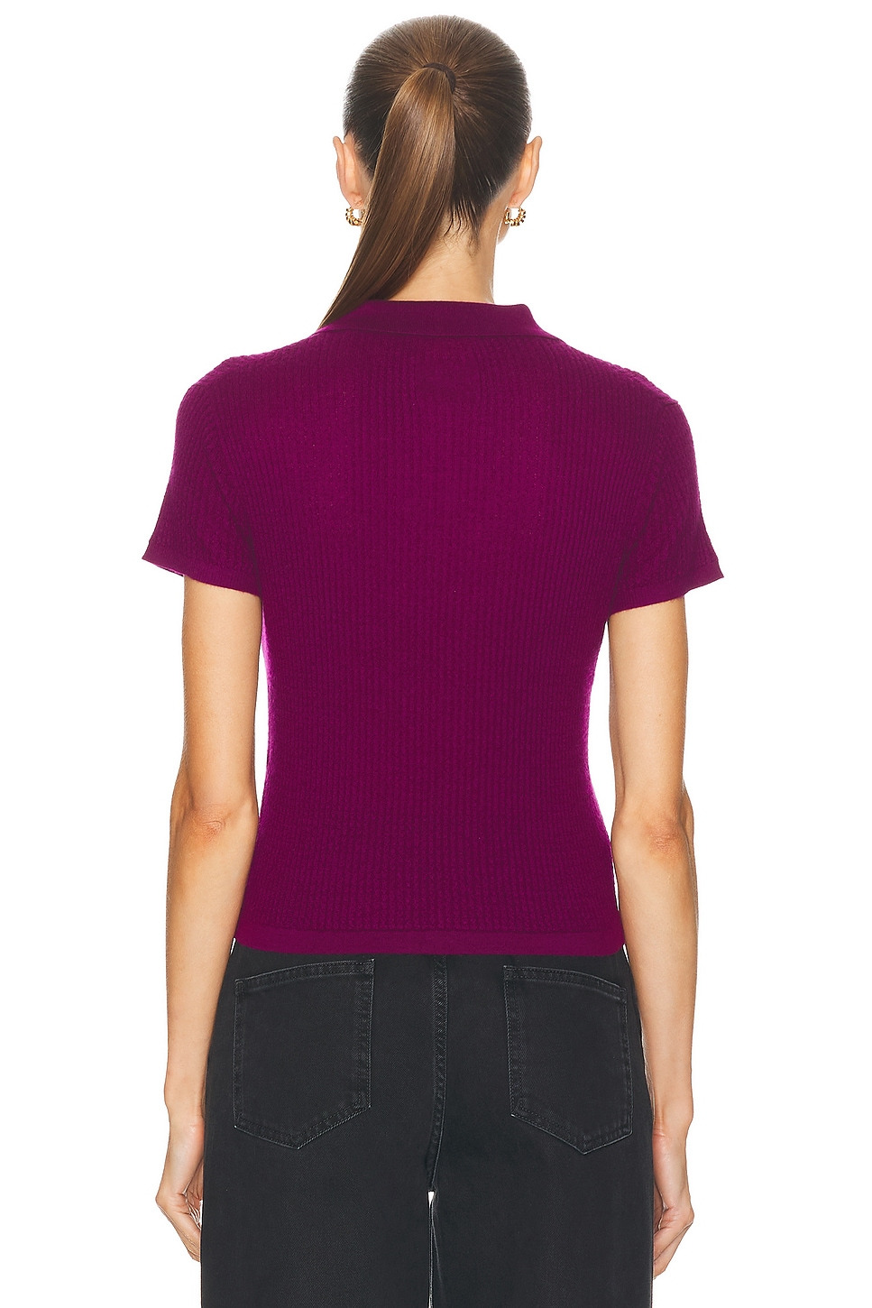 Shrunken Cashmere Polo Top - 3
