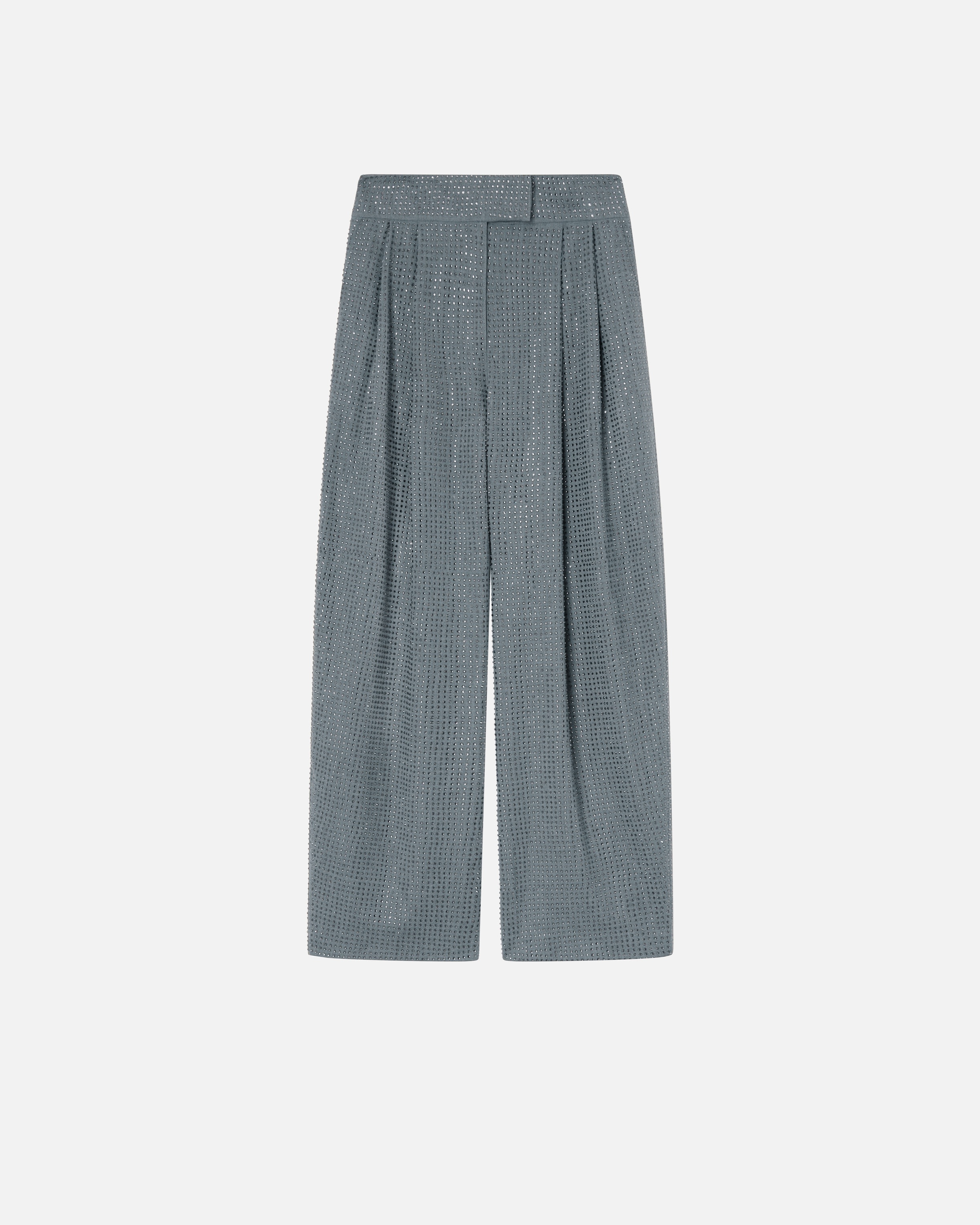 PINKO WIDE-LEG TROUSERS WITH RHINESTONES | REVERSIBLE