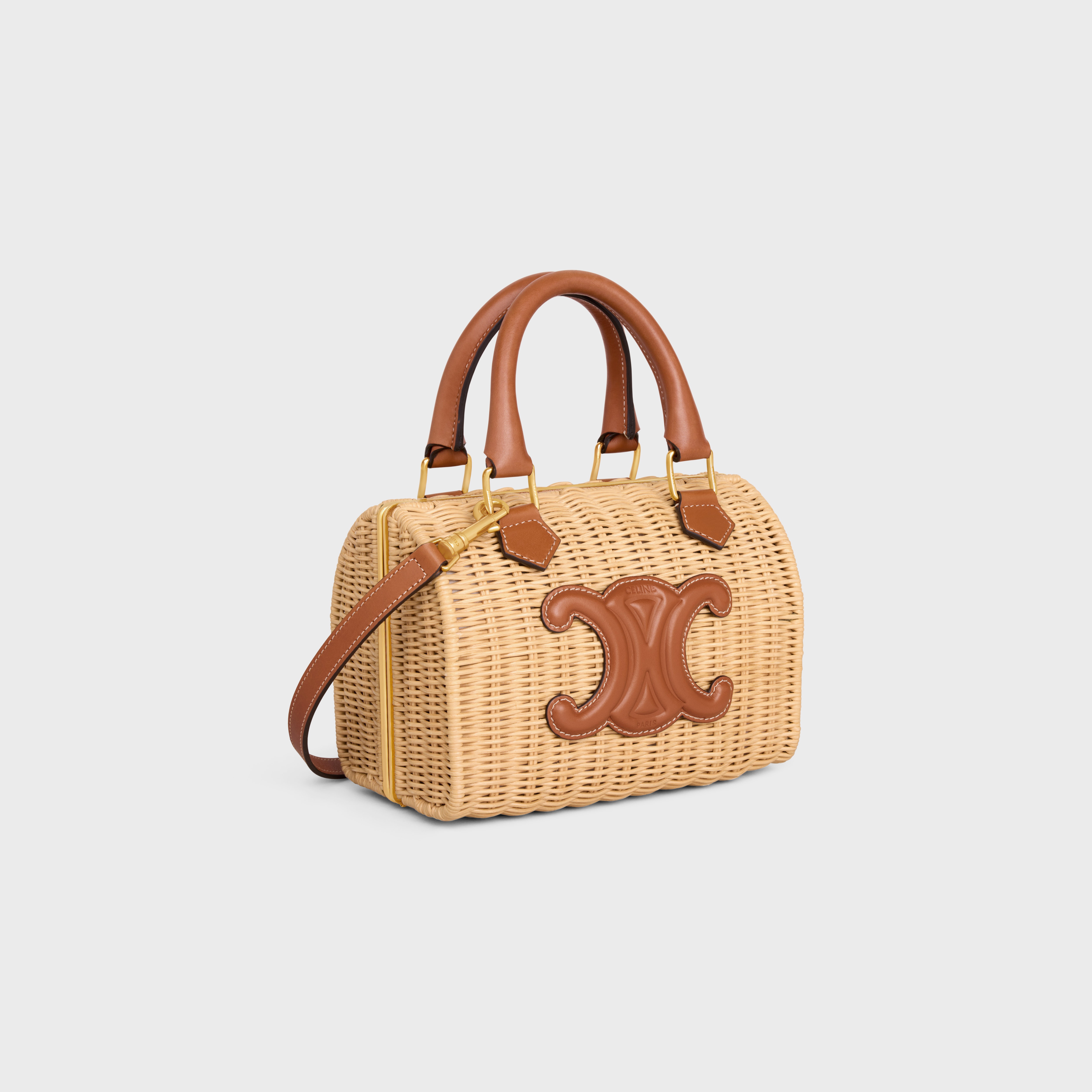SMALL BOSTON cuir triomphe in WICKER AND CALFSKIN - 2