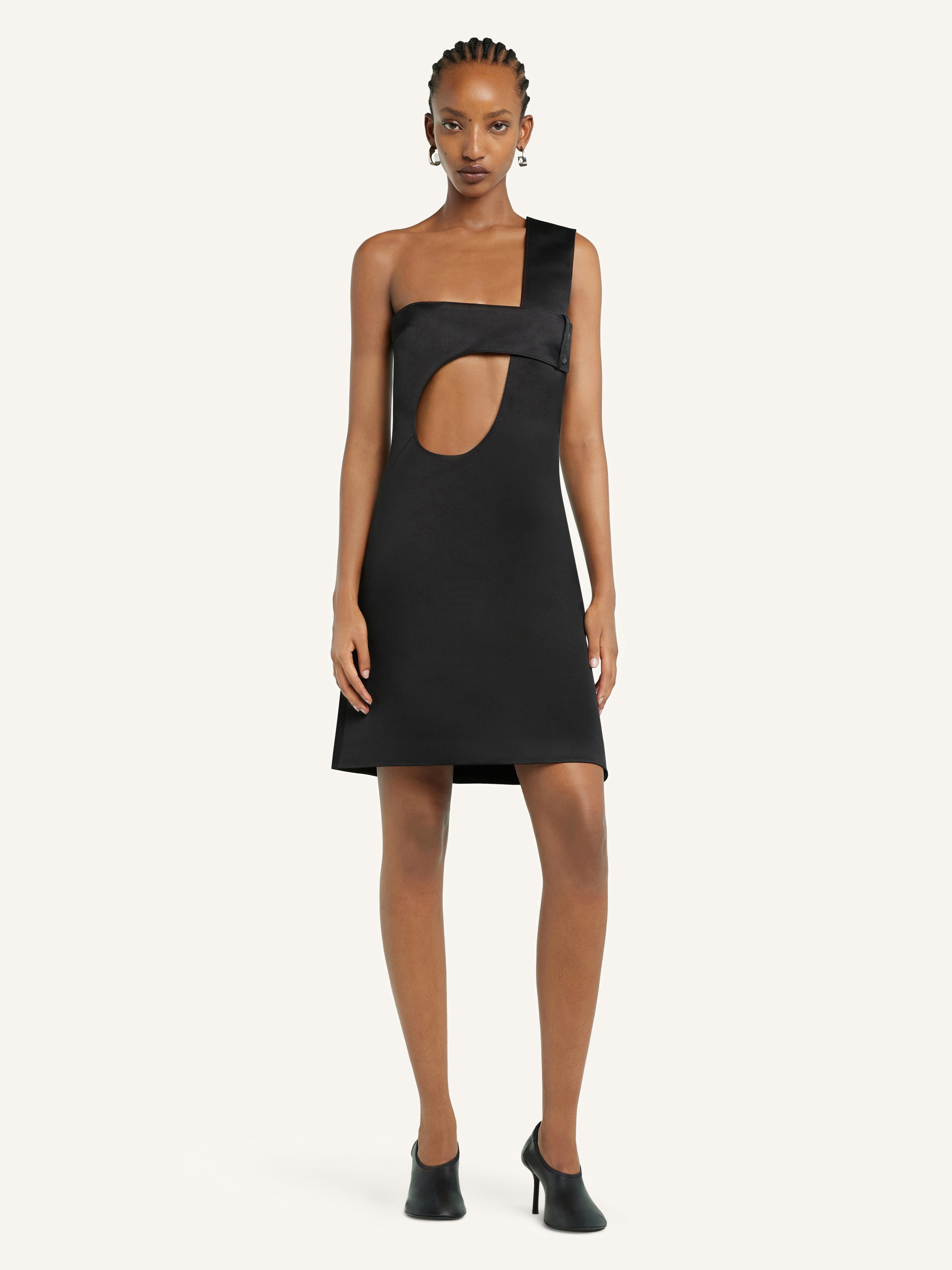 SHORT CUT-OUT SATIN DRESS - 2