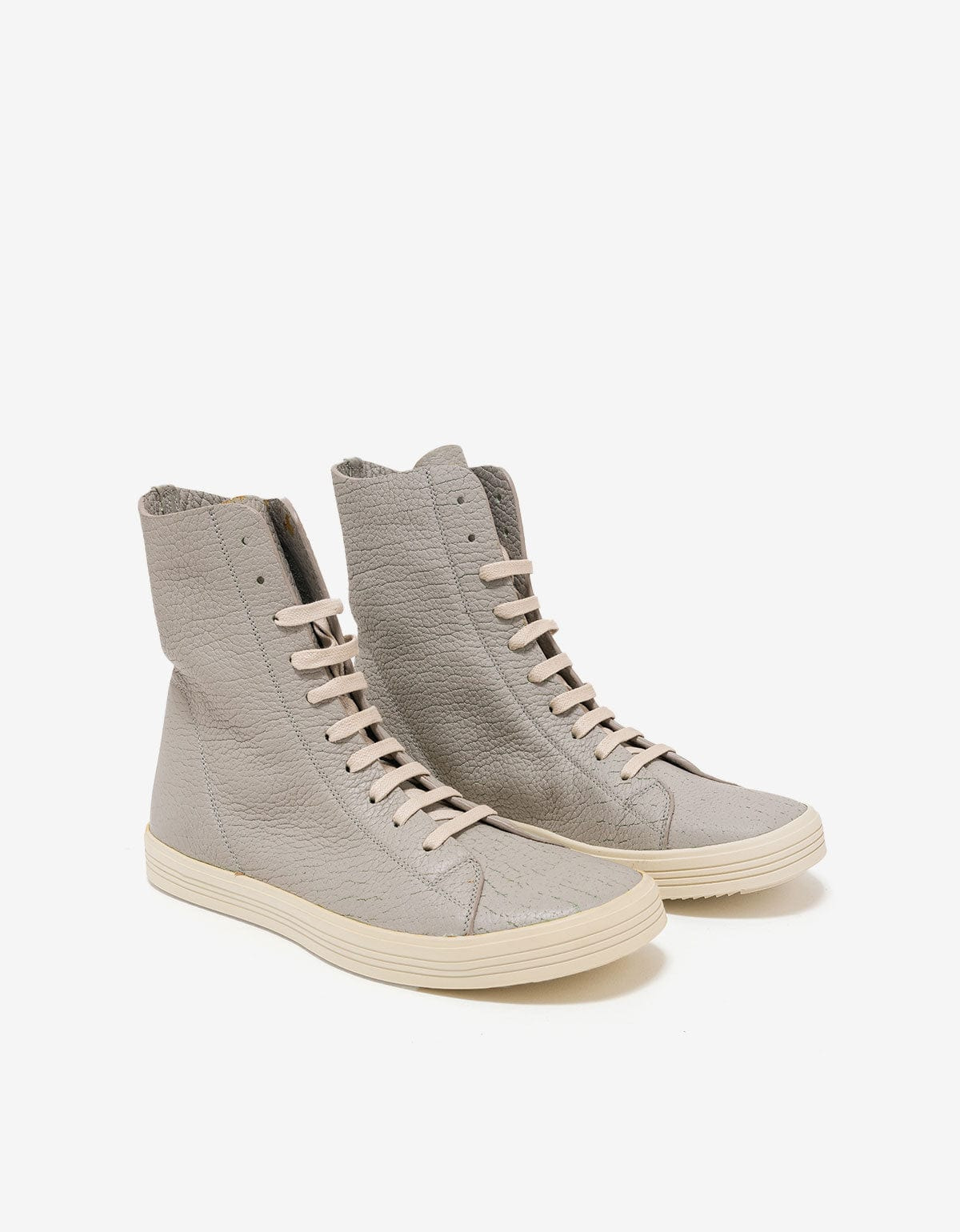 Rick Owens Mastosneaks Grey Grain Leather High Top Trainers - AW16 - 1