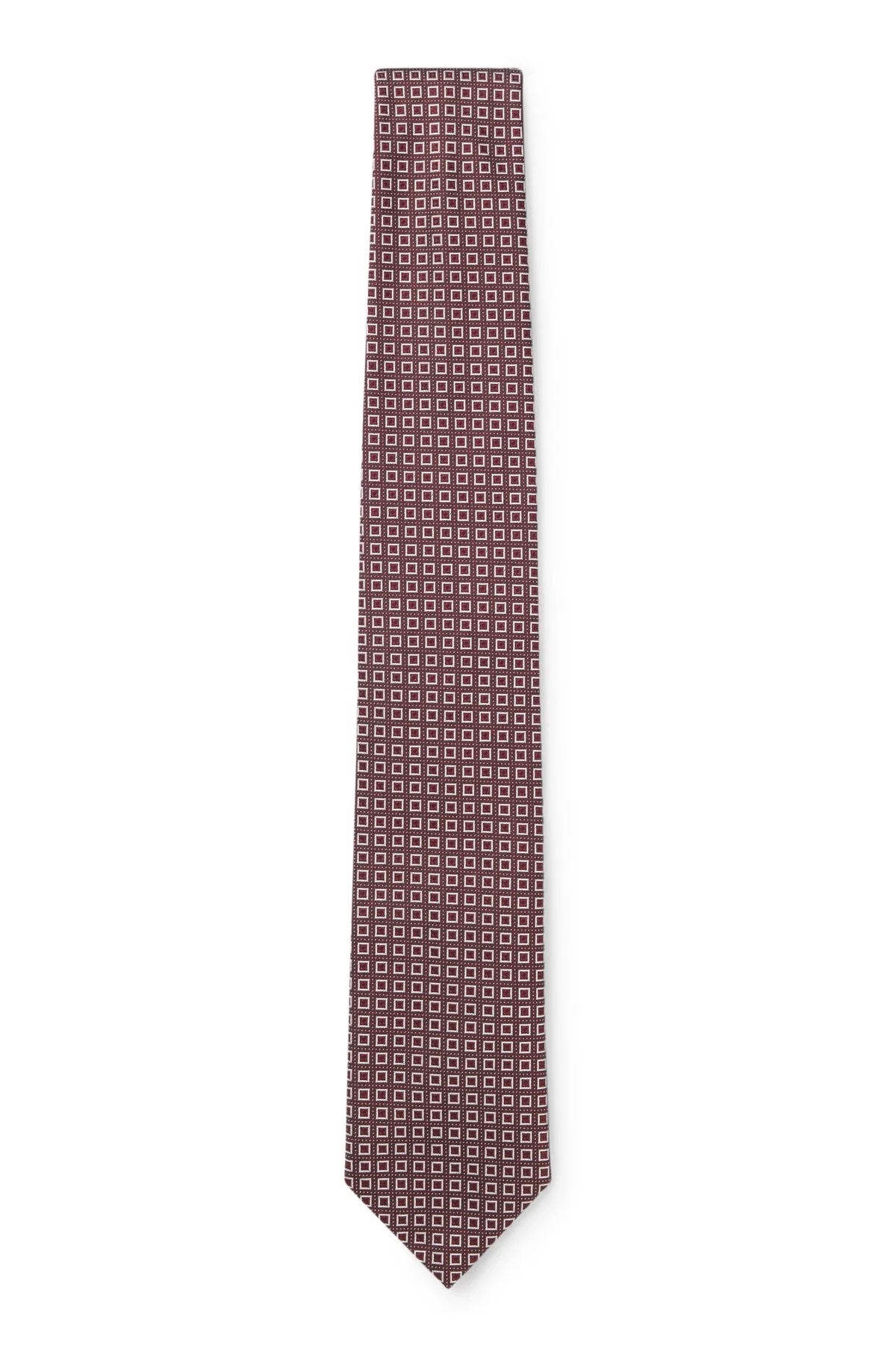 SILK-BLEND TIE WITH MICRO-PATTERN JACQUARD - 1