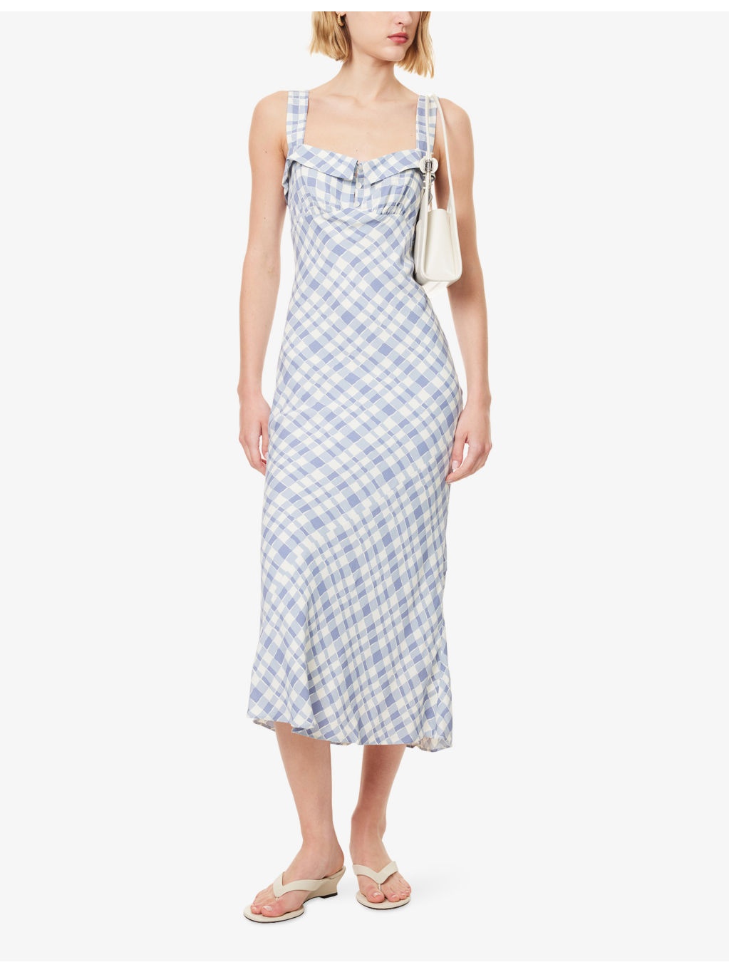 Tancy Checked Crepe Midi Dress - 2
