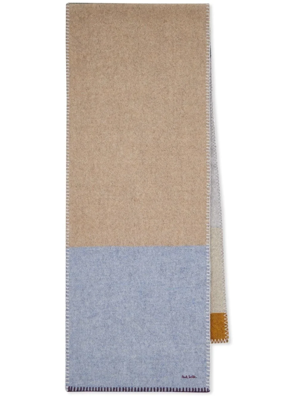 logo-embroidered wool scarf - 1