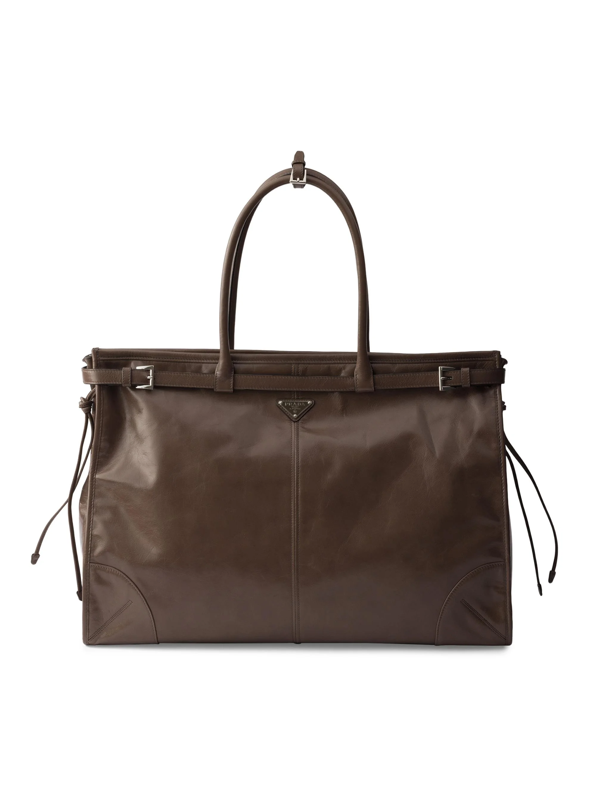 Men's Leather Tote Bag - Grey - 1