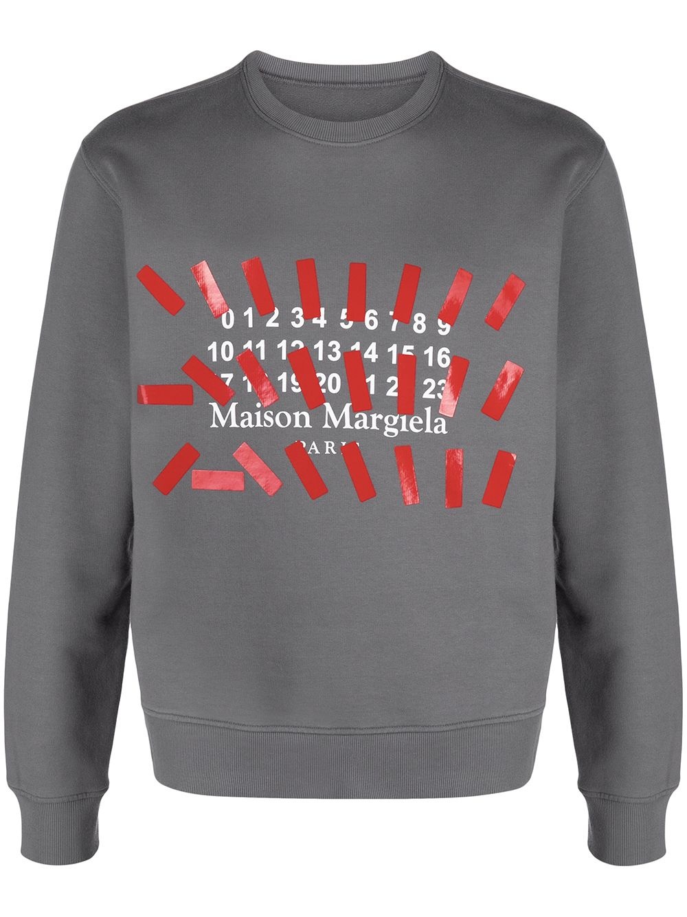 number-print logo sweatshirt - 1