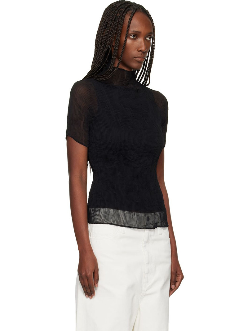 Black Chiffon Twist T-shirt 2
