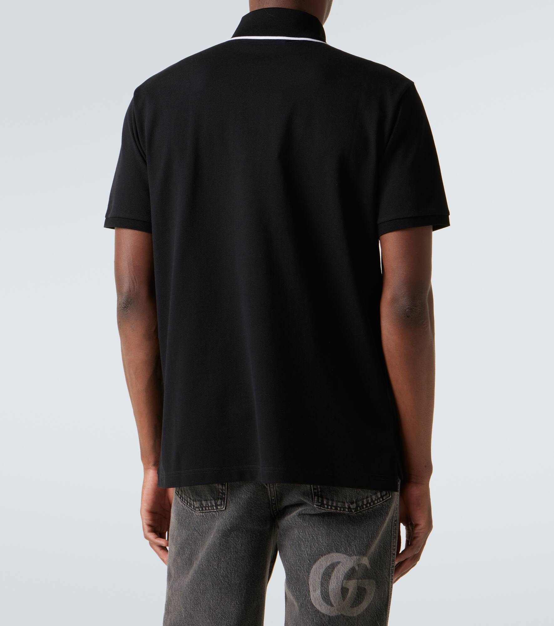 Logo cotton-blend piqué polo shirt - 4