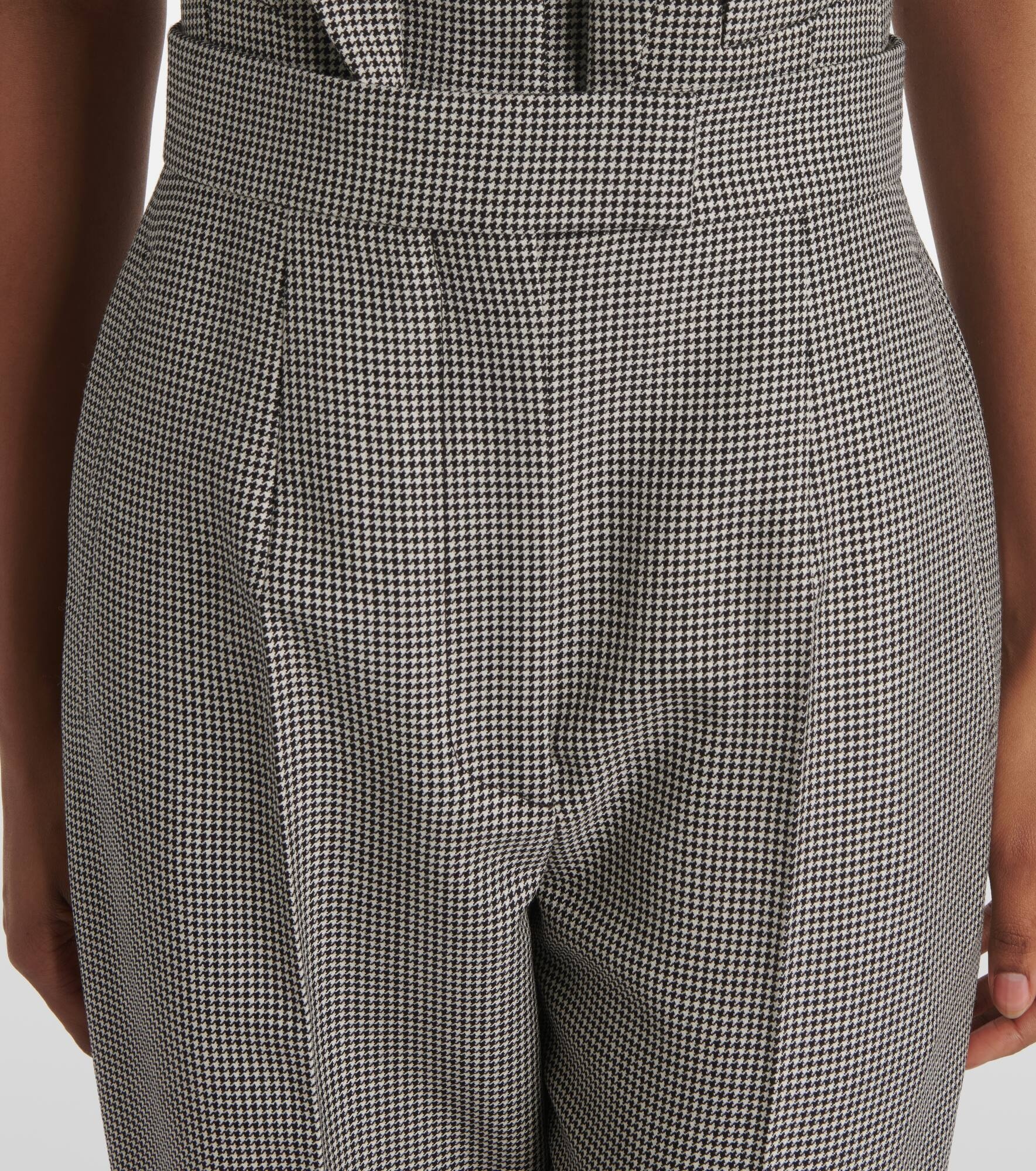Checked cotton wide-leg pants - 4
