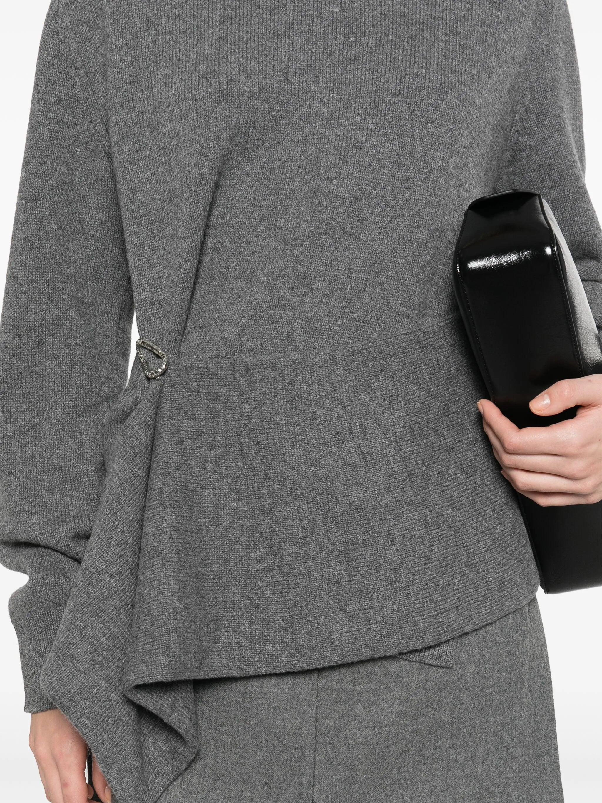 draped panel sweater - 5
