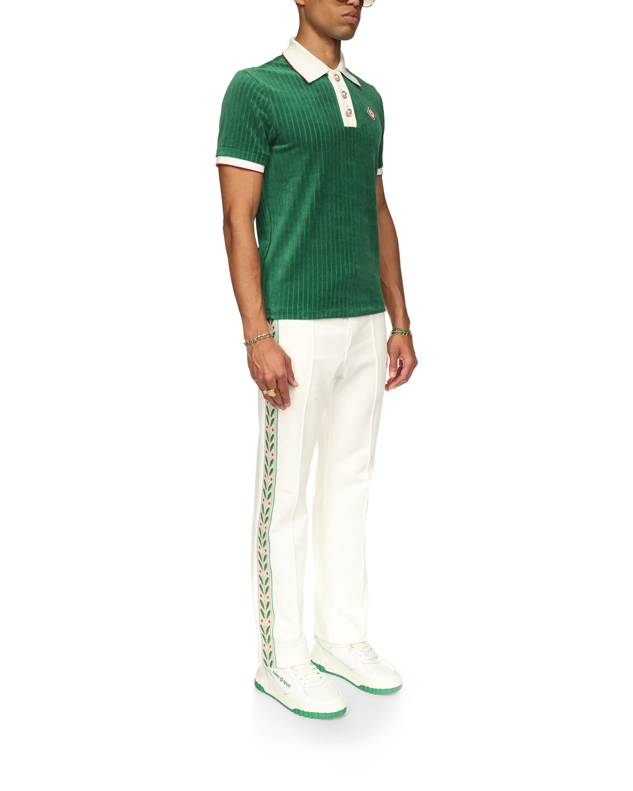 Rib Velour Polo Shirt | Casablanca Paris - 5