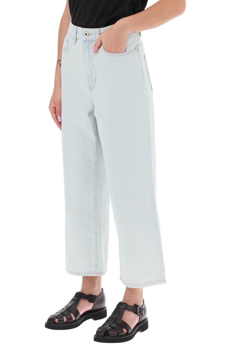 KENZO 'SUMIRE' CROPPED JEANS WITH WIDE LEG - 4