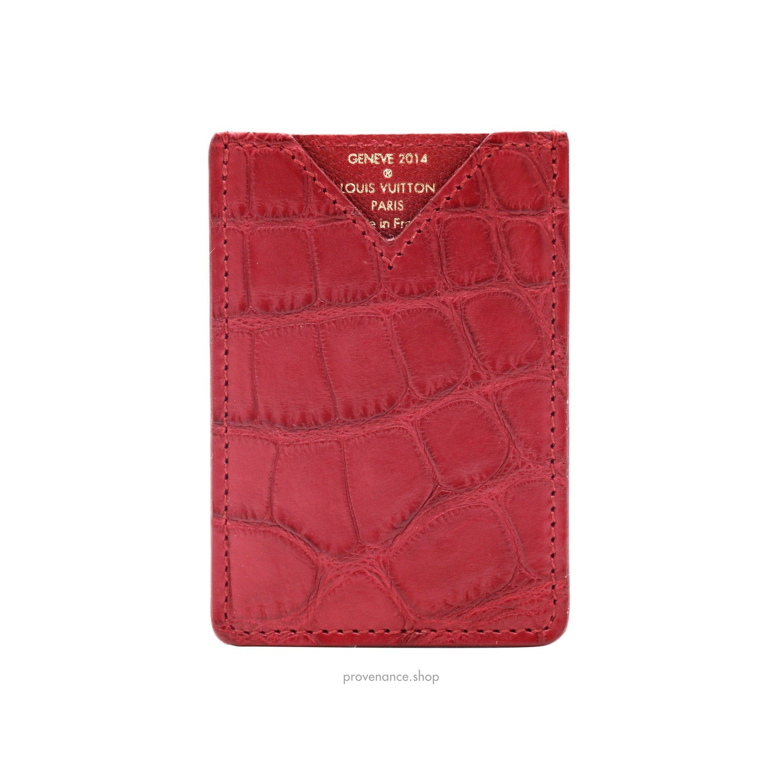 Louis Vuitton Genève Card Holder Wallet - Red Alligator Leather - 2