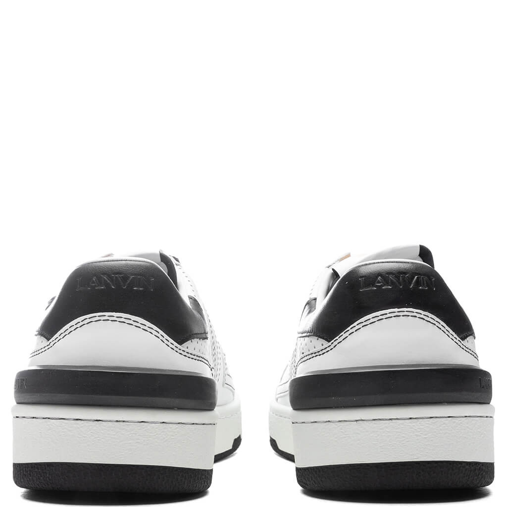 LANVIN CLAY LOW TOP SNEAKERS - WHITE/BLACK - 4