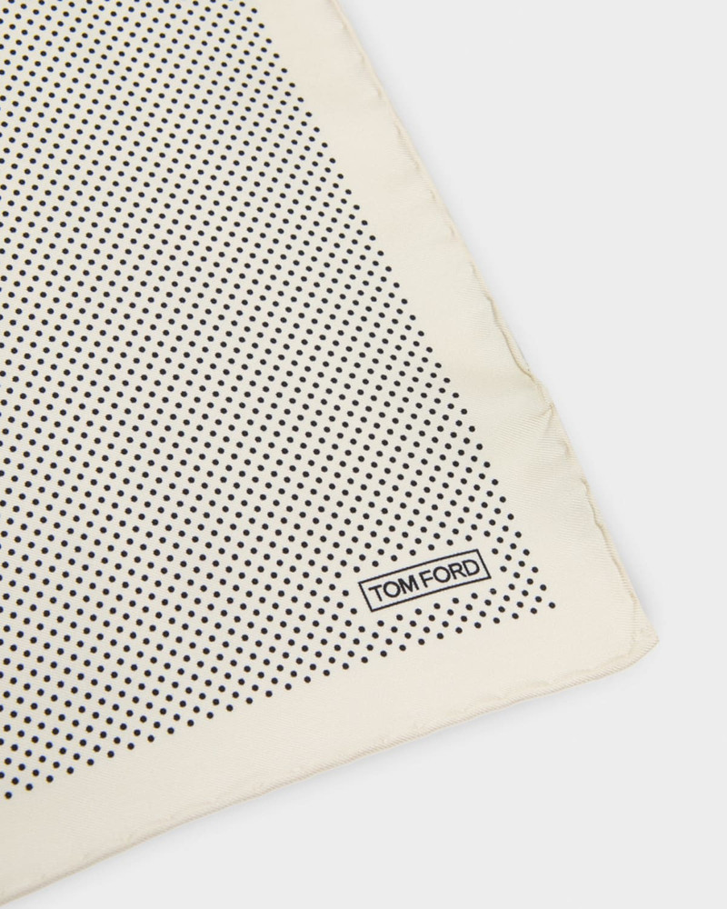 TOM FORD Men's Micro Polka Dot Silk Pocket Square outlook