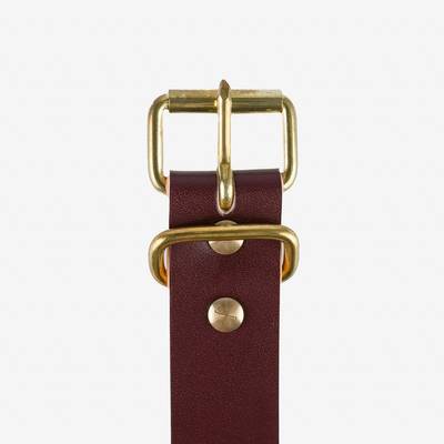 Iron Heart OGL-BELT-ROLL-BRN OGL Single Prong Brass Roller Buckle Leather Belt - Hand Dyed Brown outlook