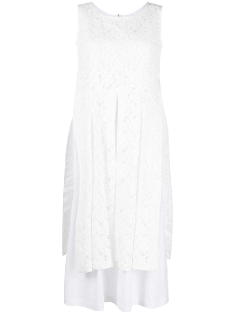 lace-overlay midi dress - 1