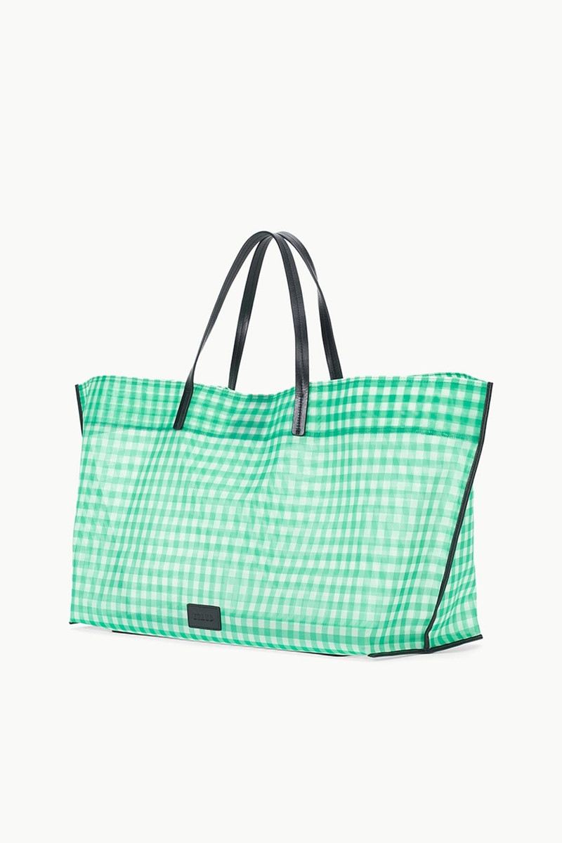 STAUD STAUD CHRISTOS LARGE MESH TOTE JADE GINGHAM outlook