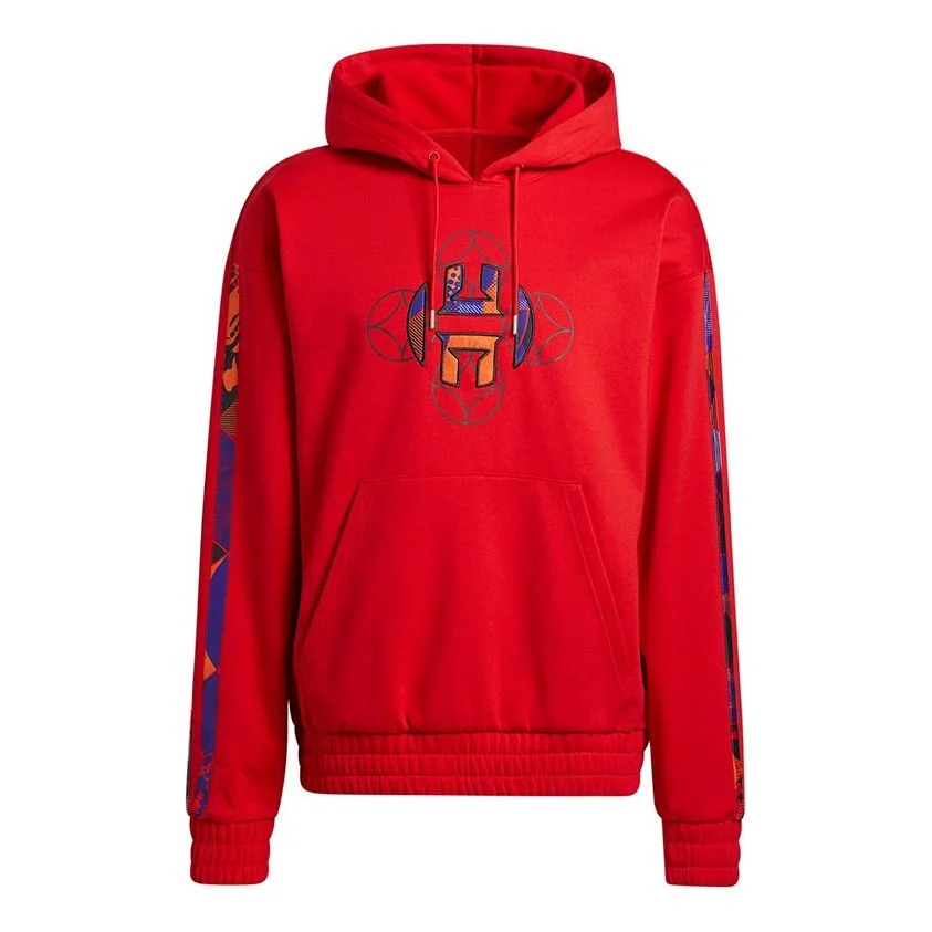 adidas Mic Harden Po Logo Basketball Sports Fleece Lined Red H37613 - 1